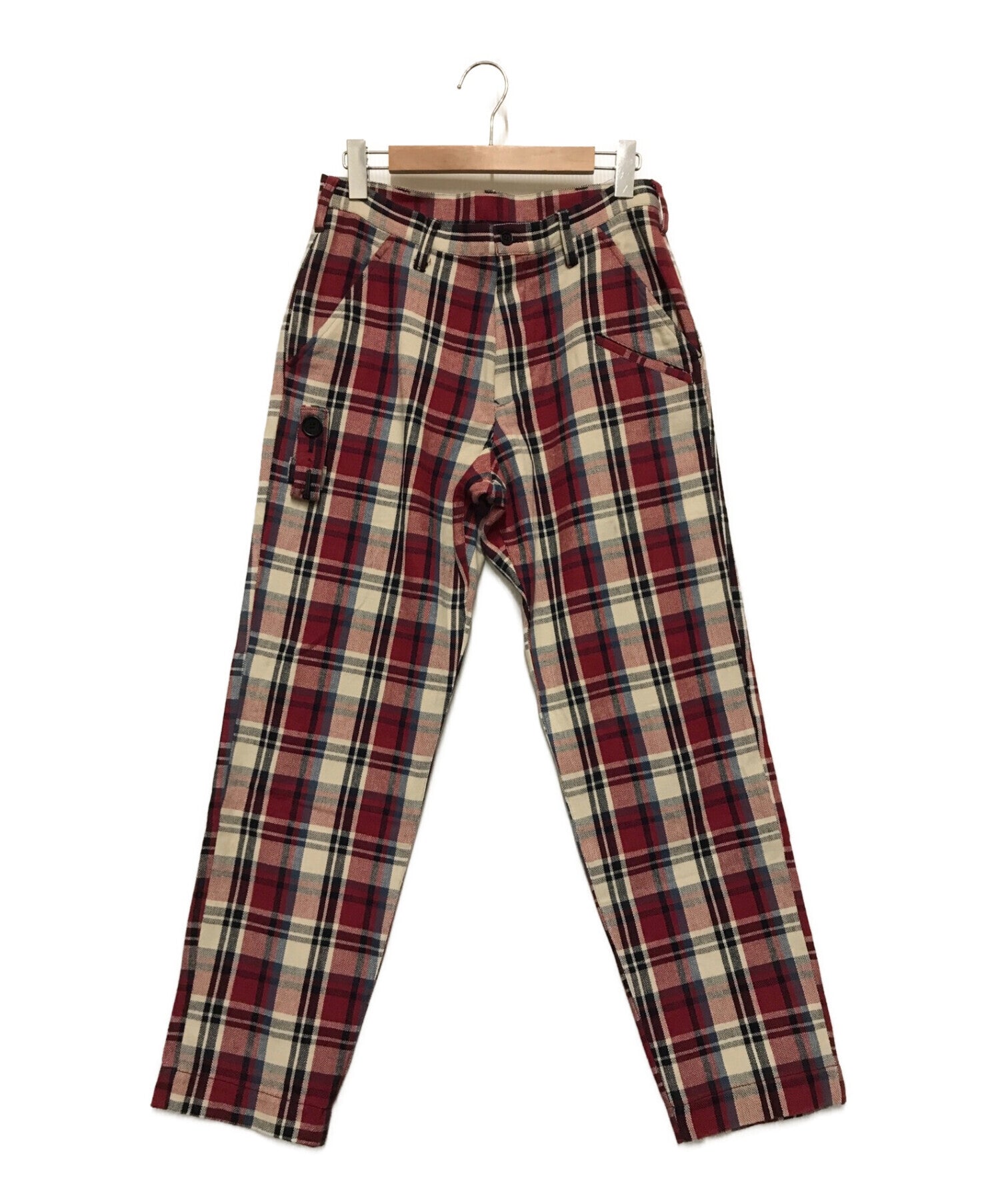 Full Length Pants in Check Patterned Tricot