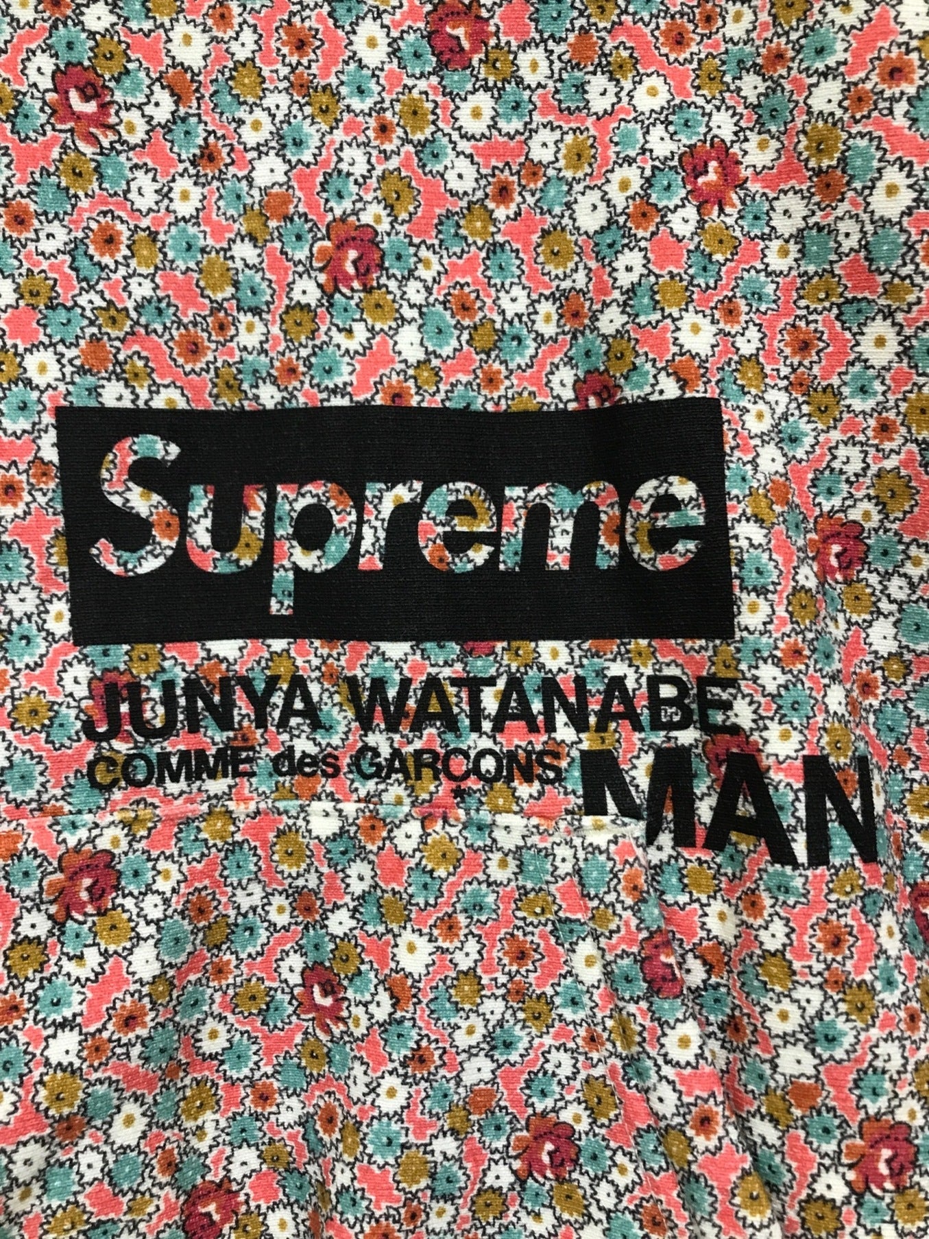 Supreme × Junya Watanabe Comme Des Garcons Man Hooded Sweat Shirt Pink Flowers
