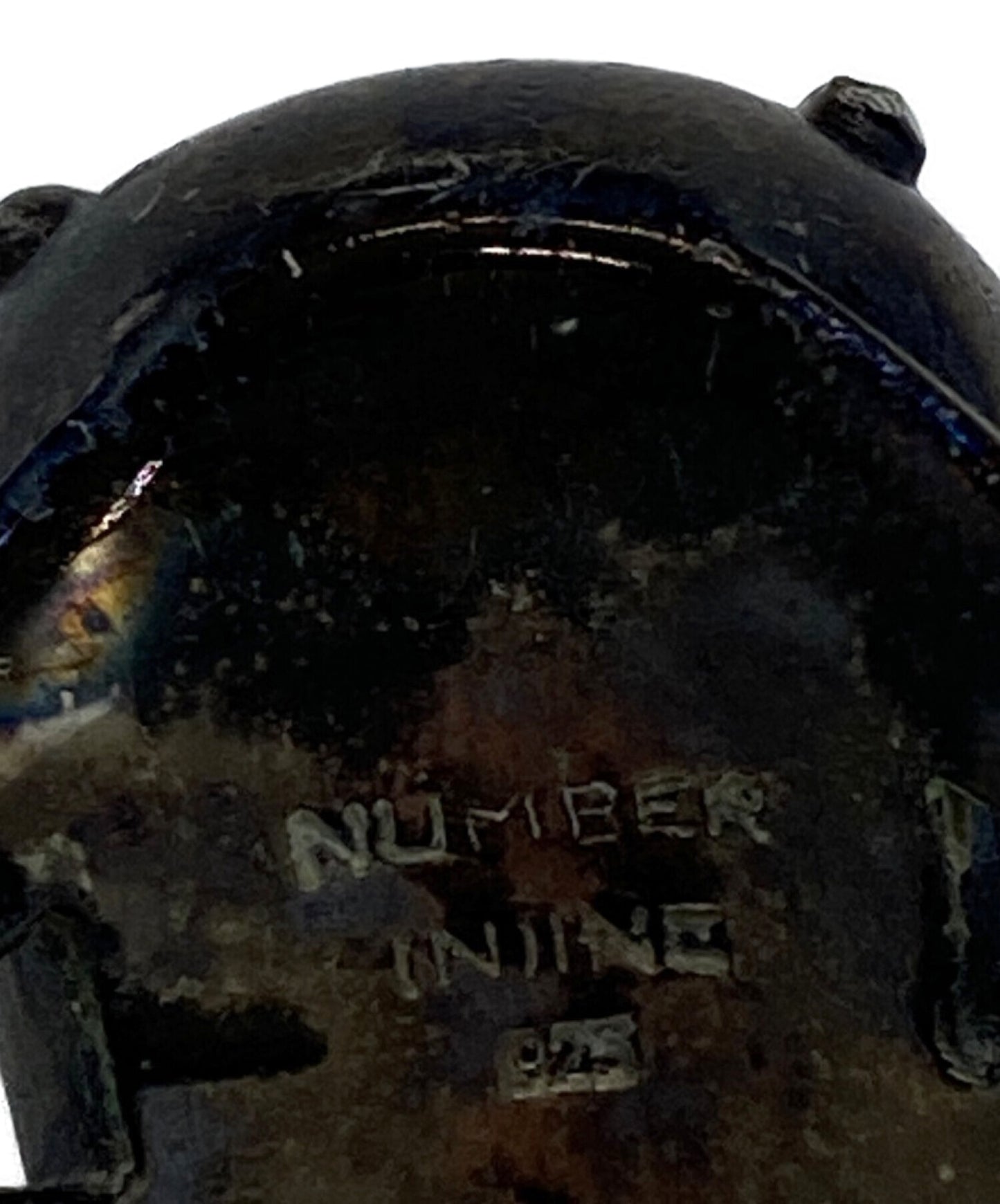 หมายเลข (n) แหวนกะโหลกเคลือบสีดำ Ine S06-Na003