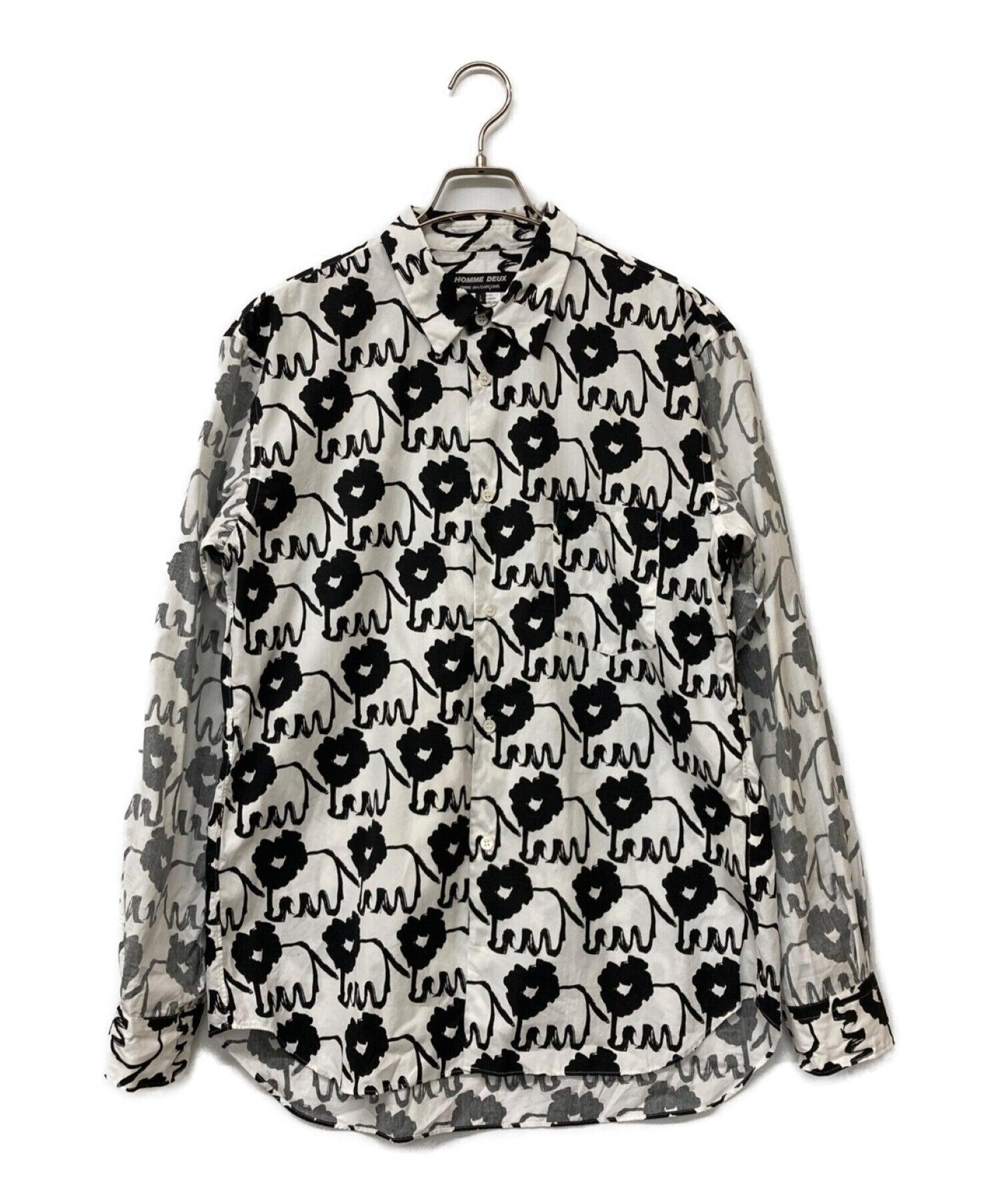 COMME des GARCONS HOMME DEUX All-over patterned shirt with switched li