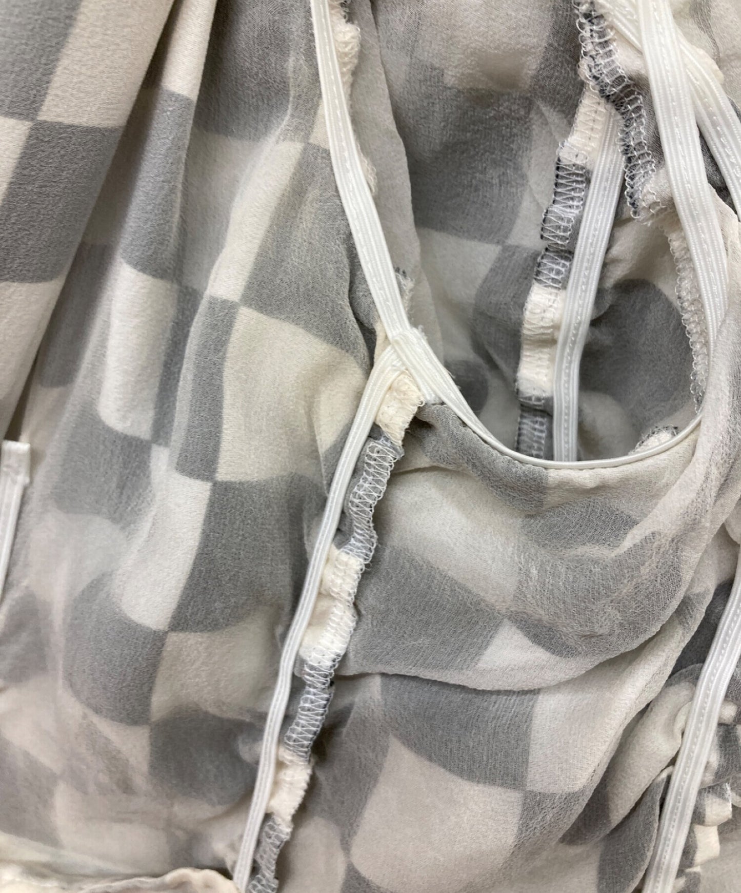 Comme des Garcons Comme des Garcons AD2009 ตรวจสอบการออกแบบชั้น/เสื้อเชิ้ตผ้าไหมอีกครั้ง J032