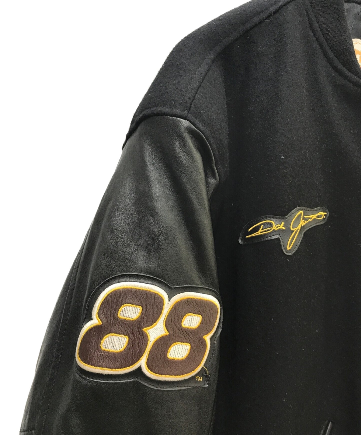 Jeff Hamilton 가죽 슬리브 Melton Varsity Jacket Ups Racing