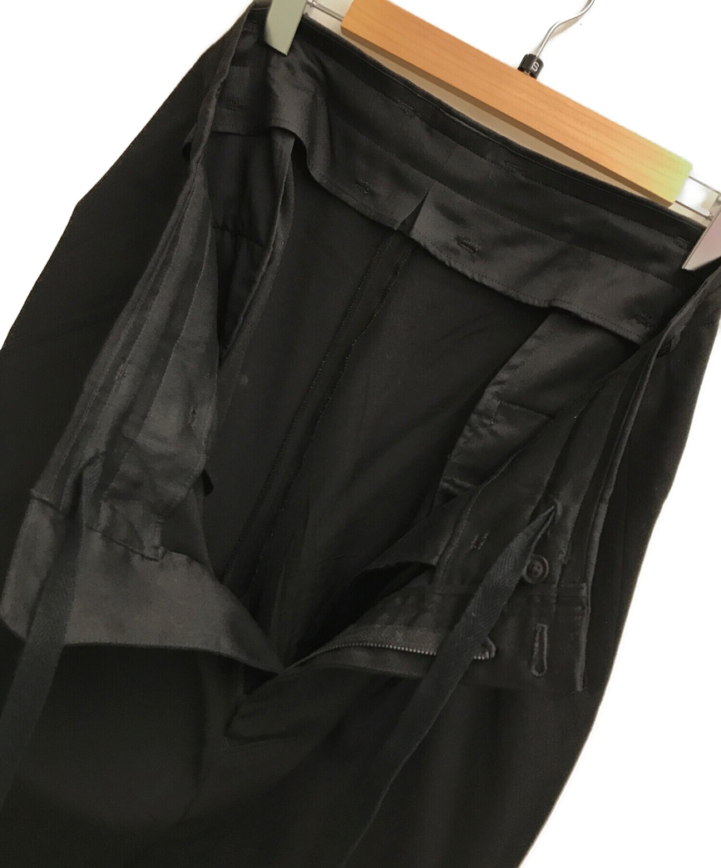 yohji yamamoto pour homme가 주름진 Gabardine Hem 조정 바지 hc-p28-100