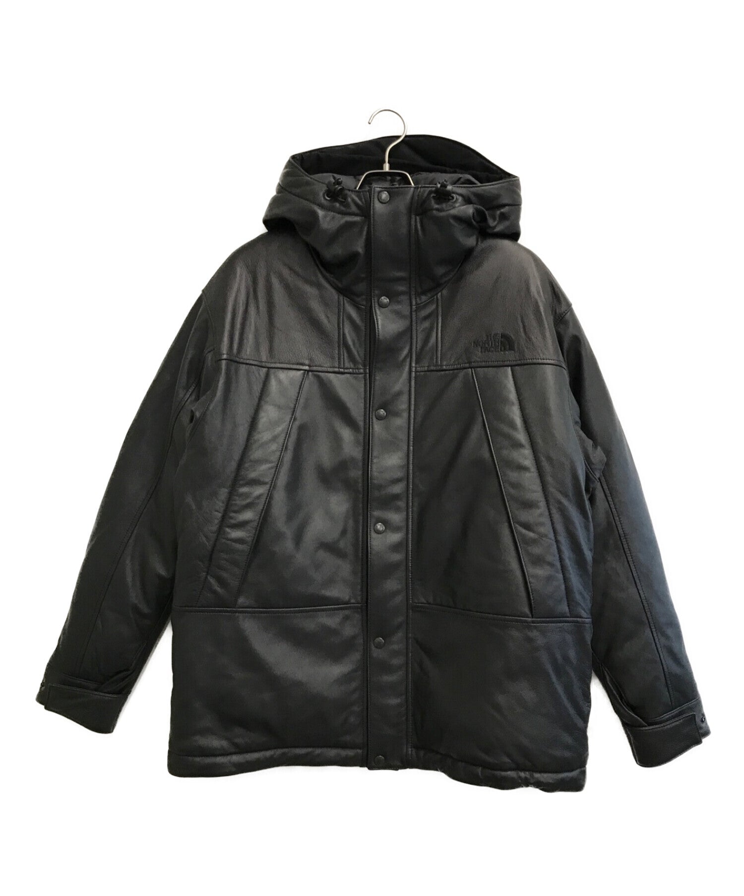 The north face mountain 2025 down leather jacket black