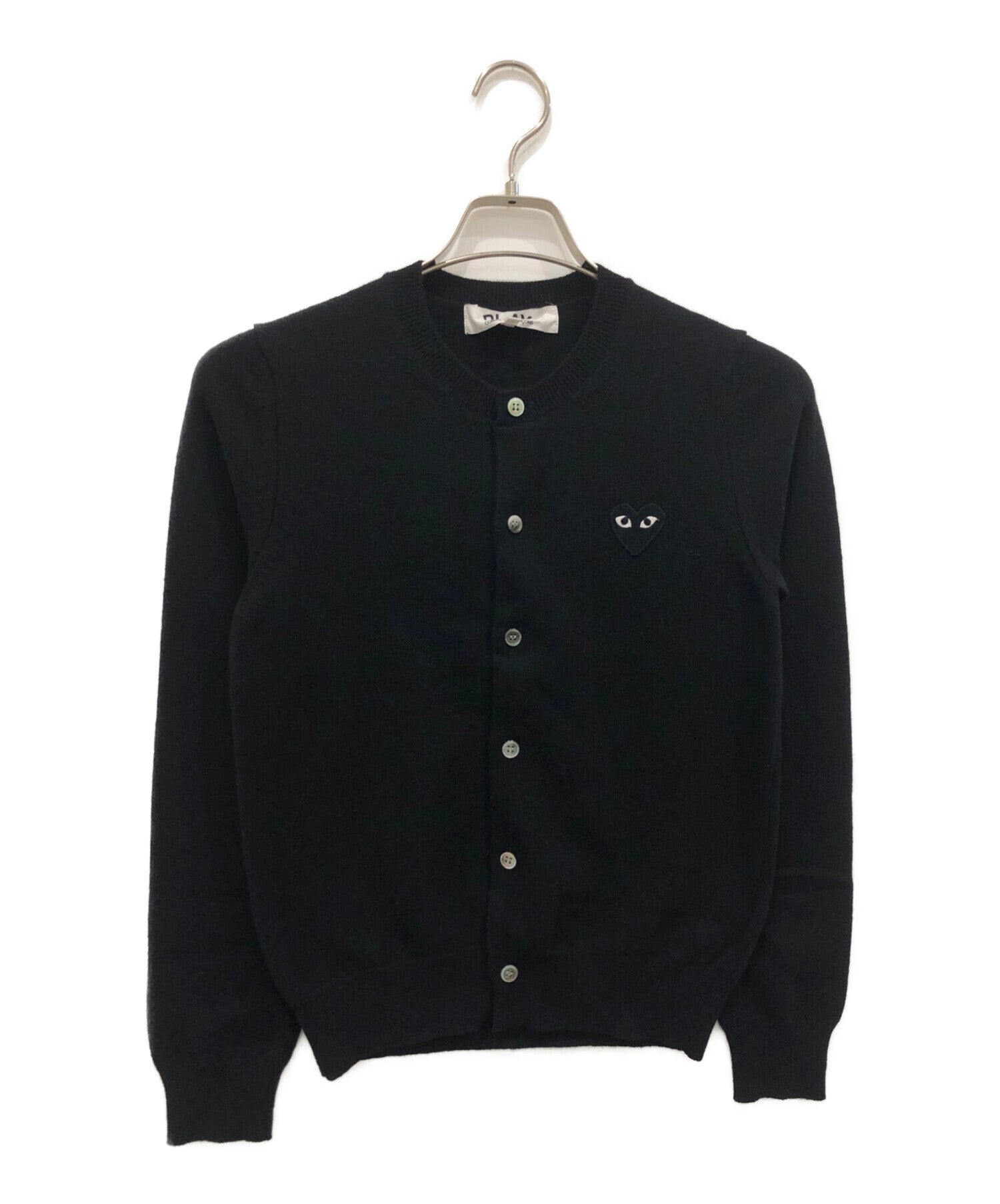 90's　old comme des garcons cardigan COMME DES GARCONS PLAY MENS V-NECK CARDIGAN BLACK RED HEART