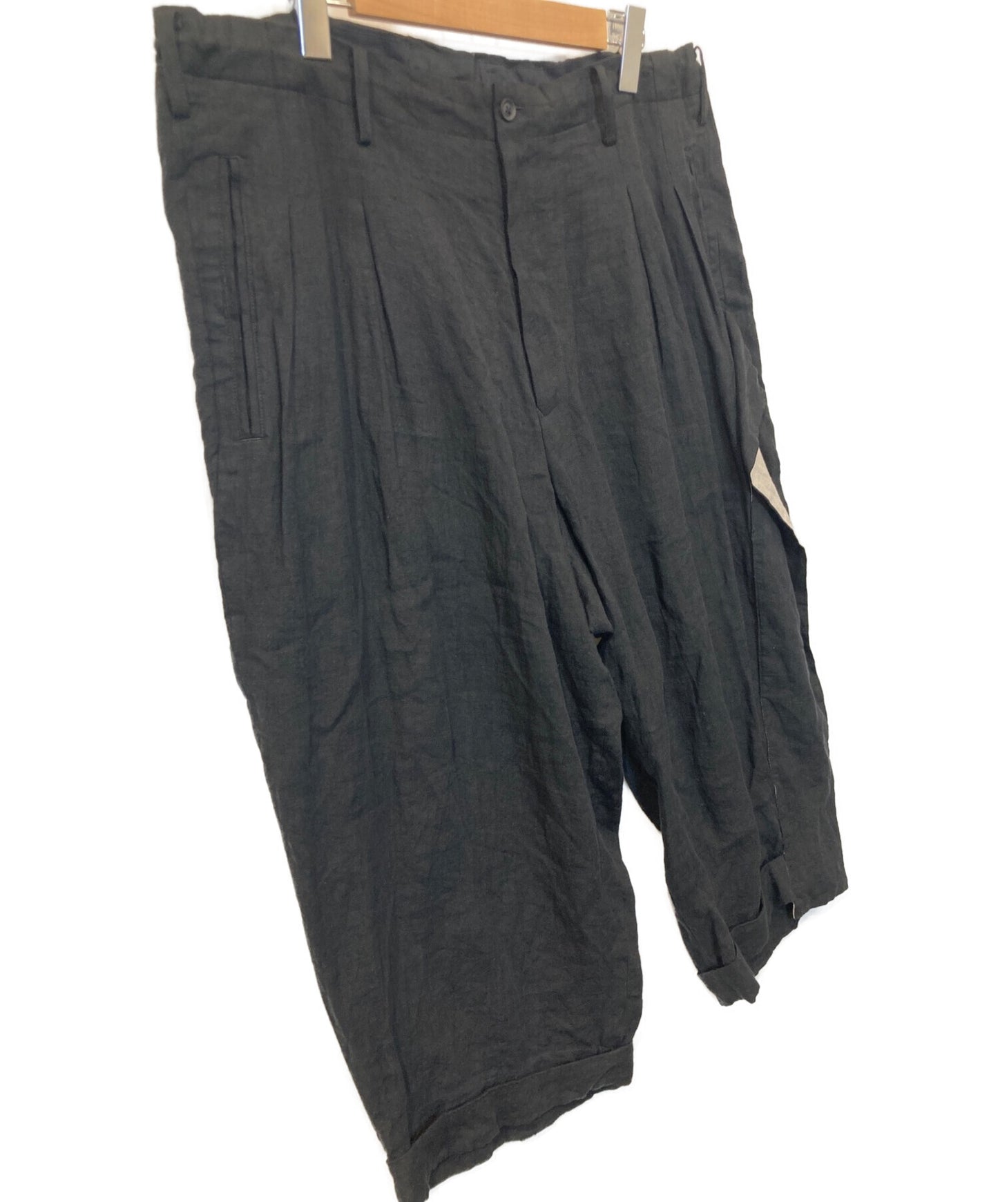 Yohji Yamamoto Belgium Linen Cuffs Cuffs Pants/คู่ผ้าลินินหน้าเชฟ HG-P29-304