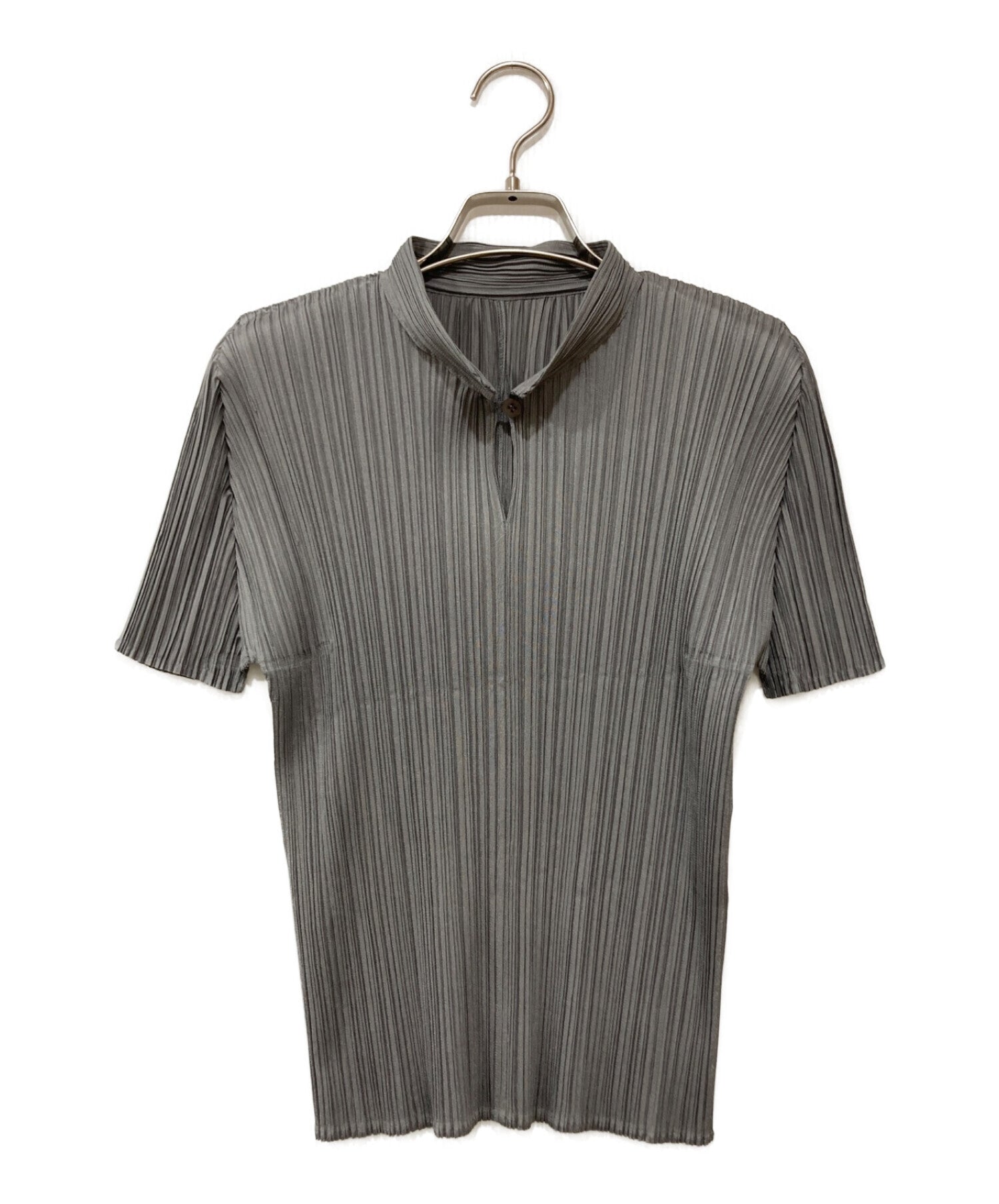 [Pre-owned] PLEATS PLEASE Button Neck SS Cut and Sewn PP55-JK105