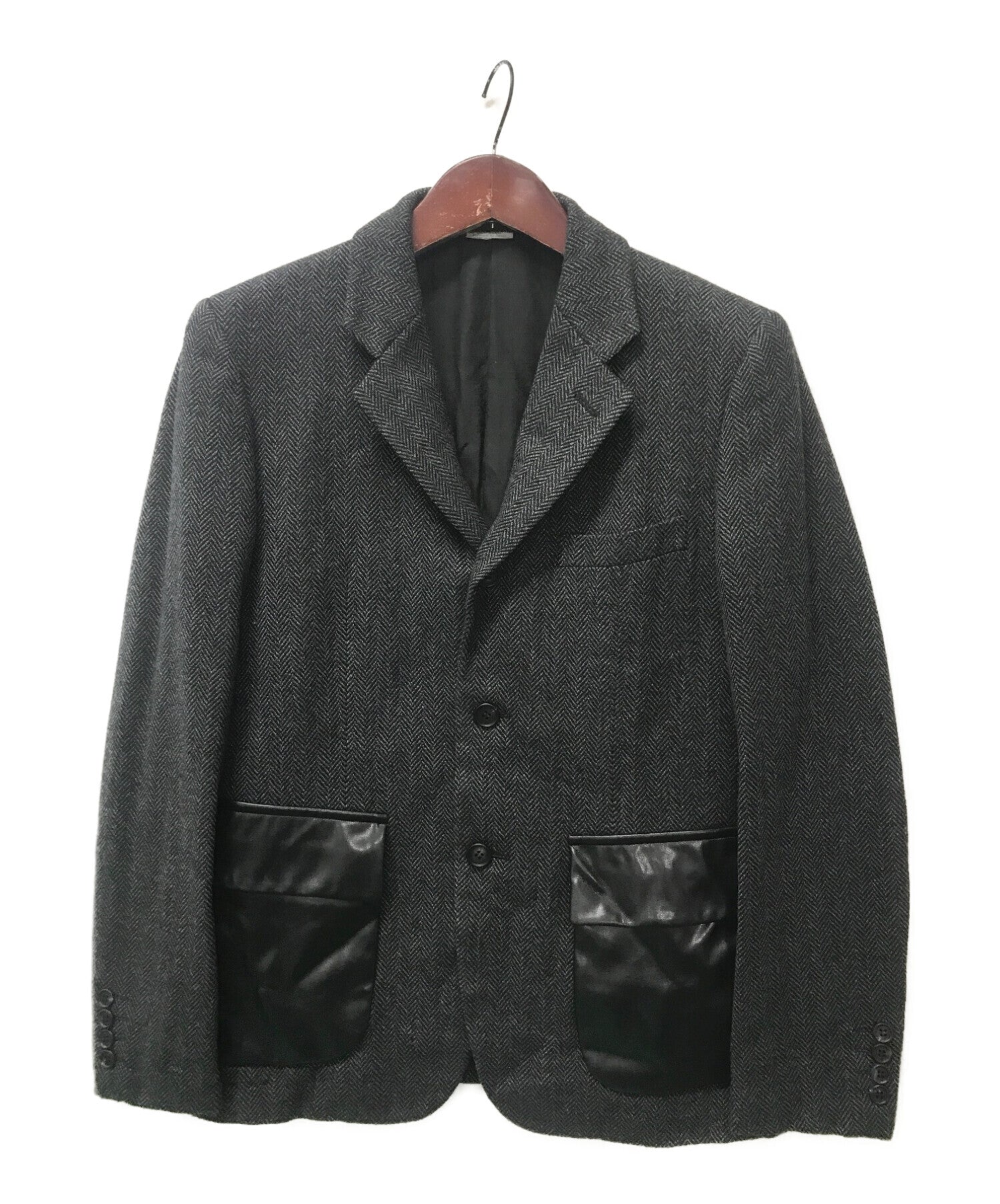 COMME des GARCONS HOMME DEUX Faux Leather Pocket Tailed Jacket DN