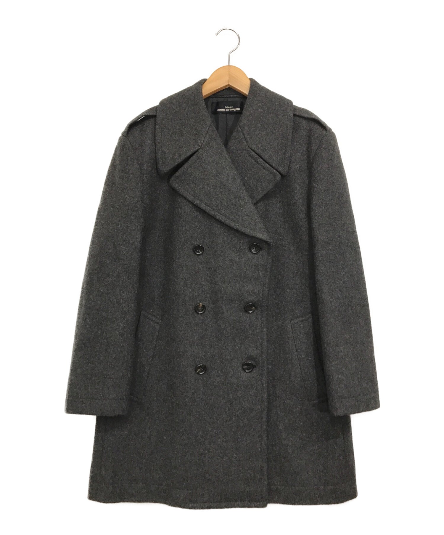 紺よりの黒tricot COMME des GARCONS wool coat
