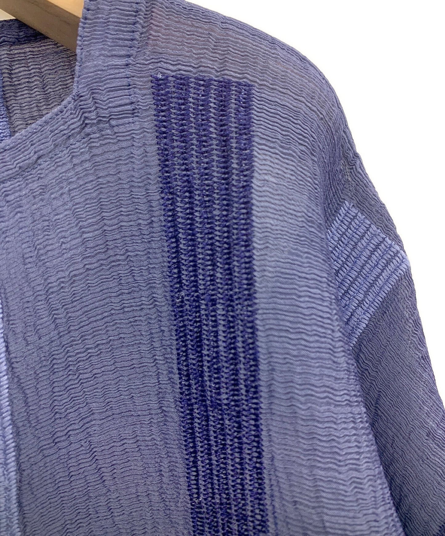 Me Issey Miyake Double Stripe See-Strough Crepe Cardigan Mi21fo642