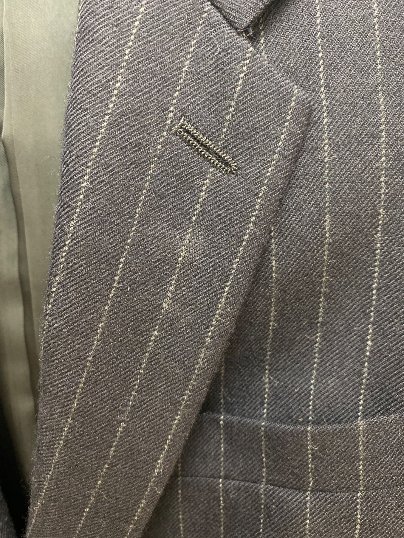 Comme des Garcons homme plus pinstripe studded แจ็คเก็ตที่ปรับแต่งแล้ว PR-J047/AD2016