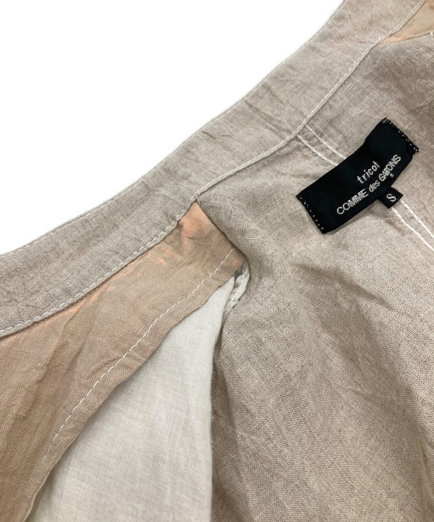 TRICOT Comme des Garcons แถบเสื้อคลุมผ้าลินินปก AD2020 TG-J017