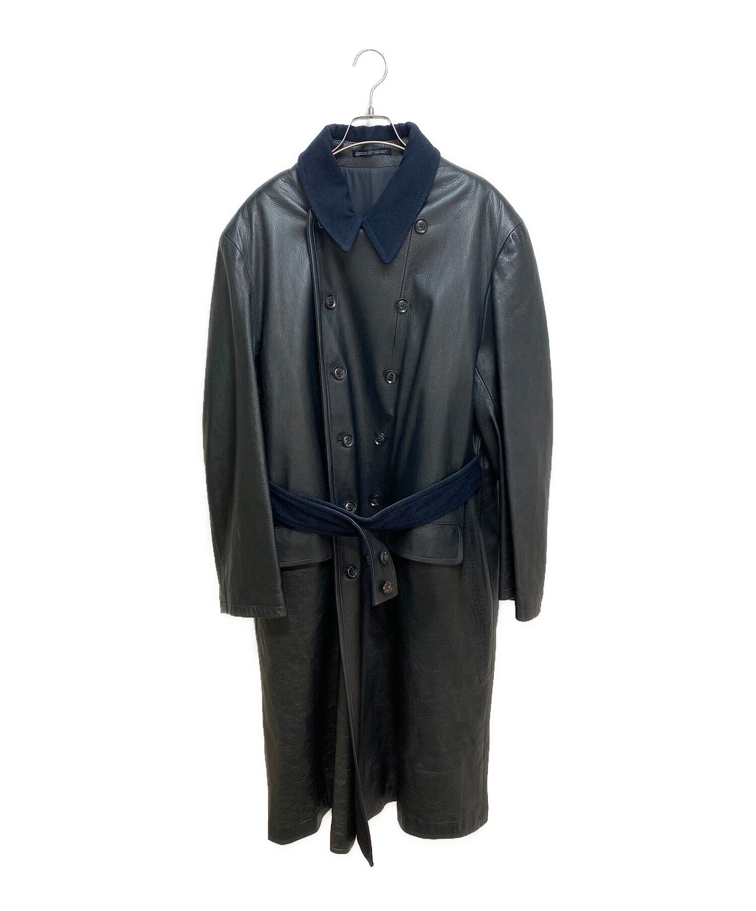 [Pre-owned] Yohji Yamamoto POUR HOMME 92AW Leather trench coat HS-C08-