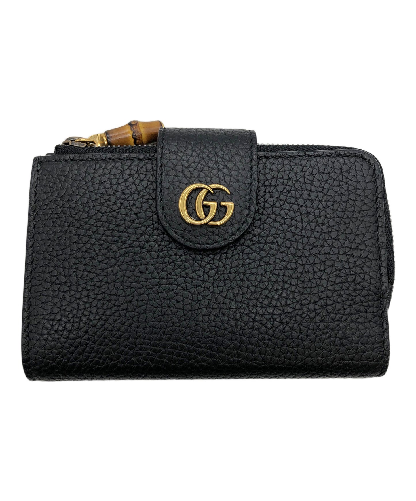 [Pre-owned] GUCCI Double G medium wallet with bamboo 739498