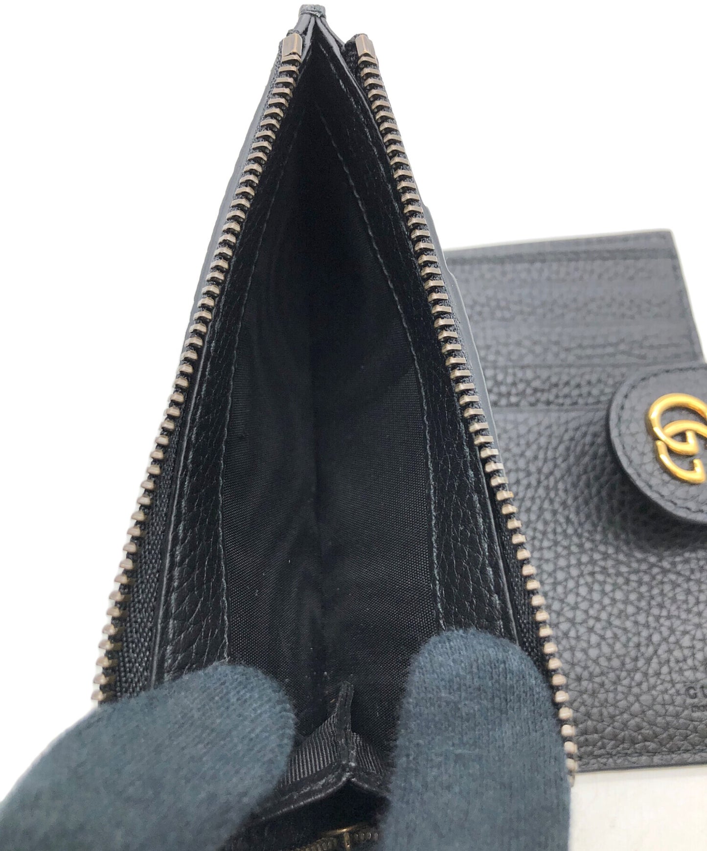 [Pre-owned] GUCCI Double G medium wallet with bamboo 739498
