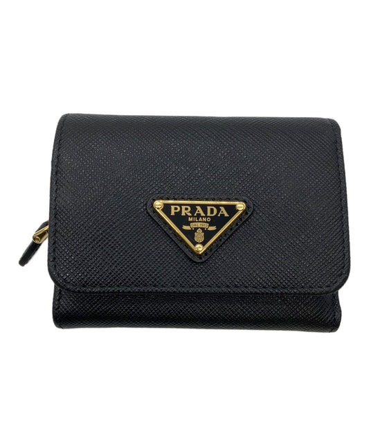 [Pre-owned] PRADA Saffiano leather long wallet 1MH044