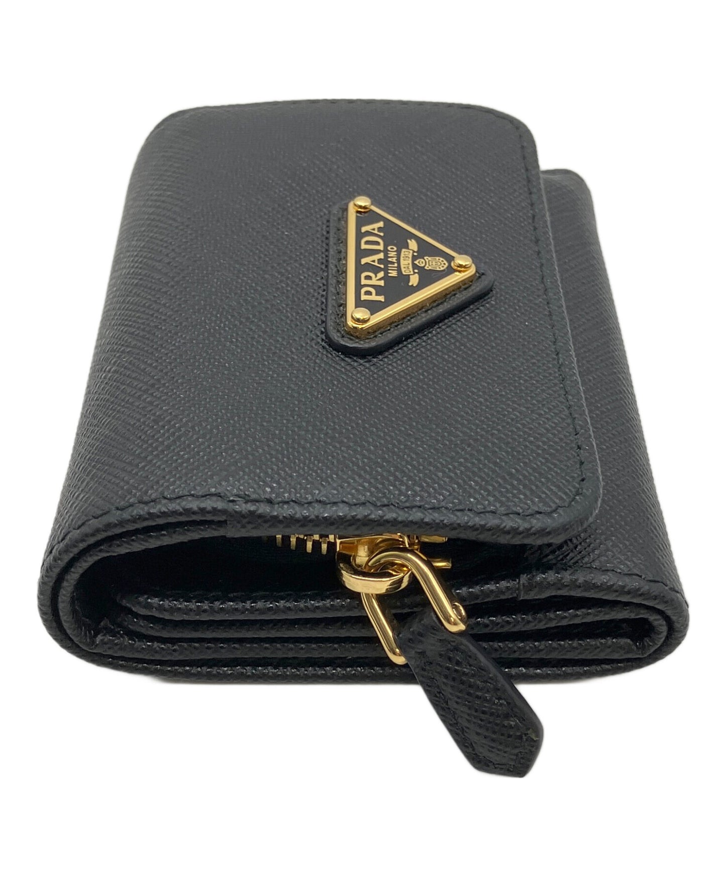 [Pre-owned] PRADA Saffiano leather long wallet 1MH044