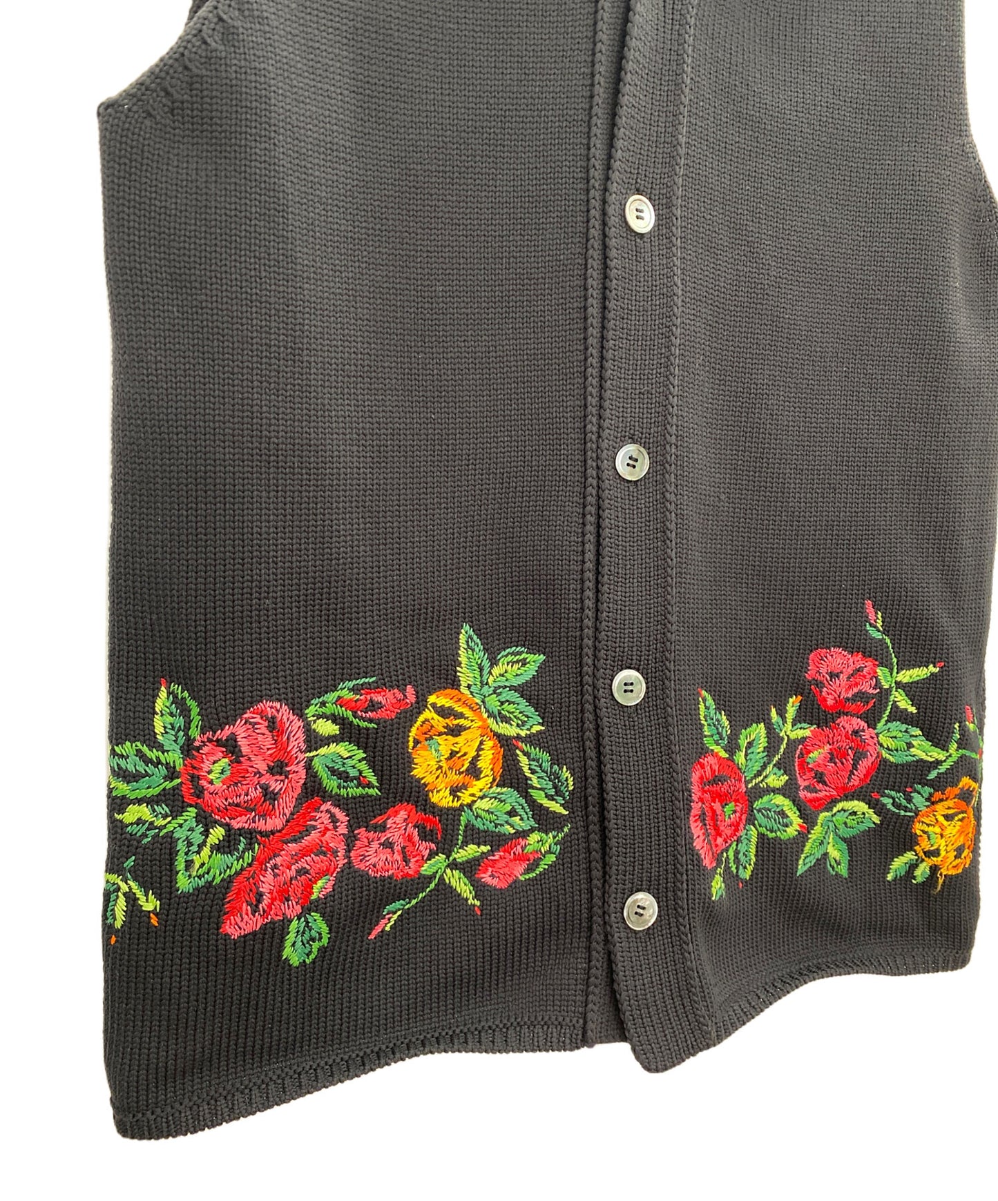 [Pre-owned] COMME des GARCONS COMME des GARCONS Flower Embroidery Knit Vest PI-N007