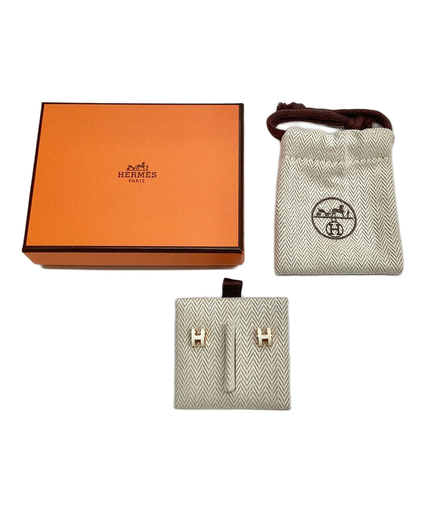 [Pre-owned] HERMES Mini Pop Ash Earrings