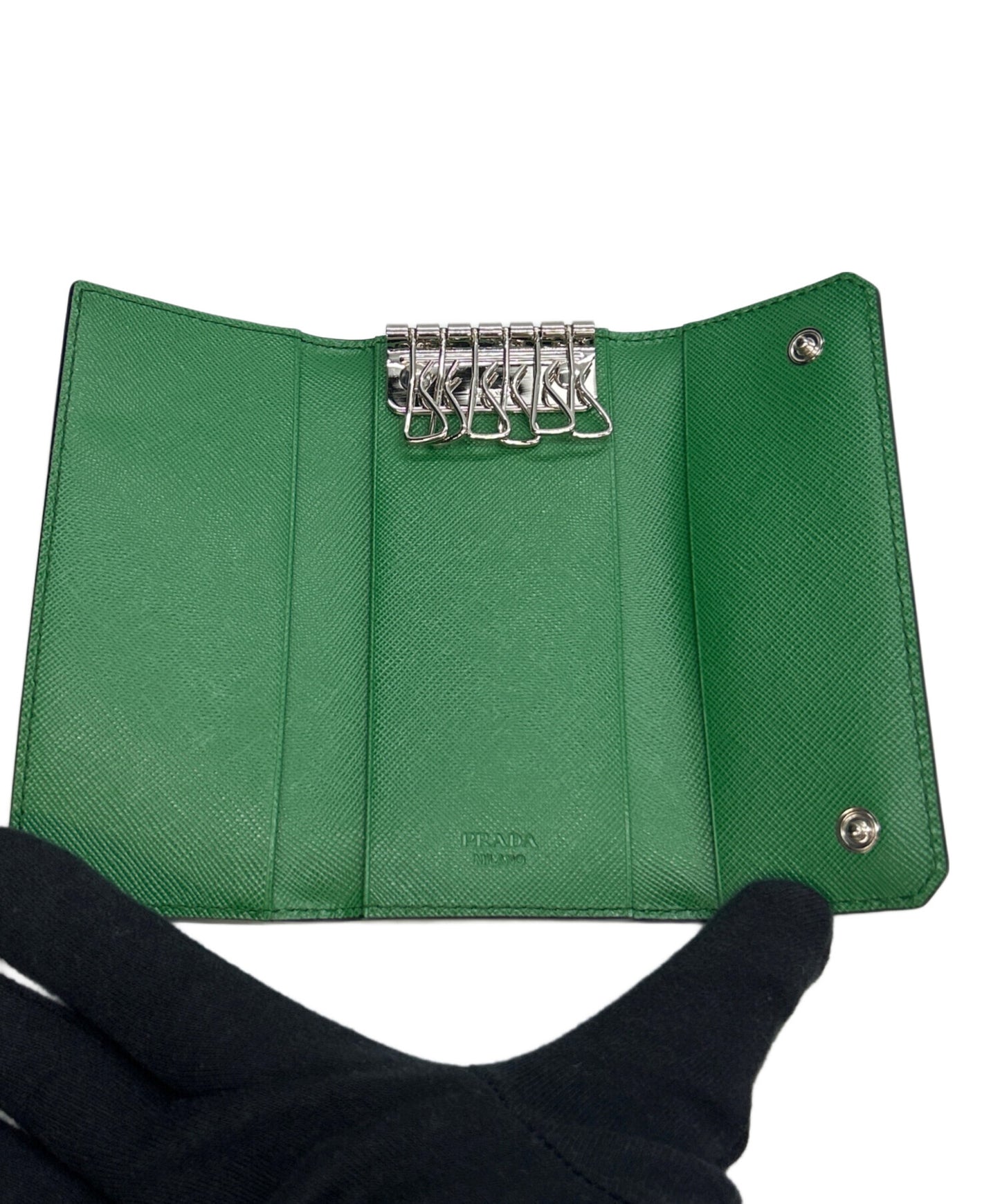 [Pre-owned] PRADA PRADA 6-Stack Key Case SAFFIANO CORNER 3M0223