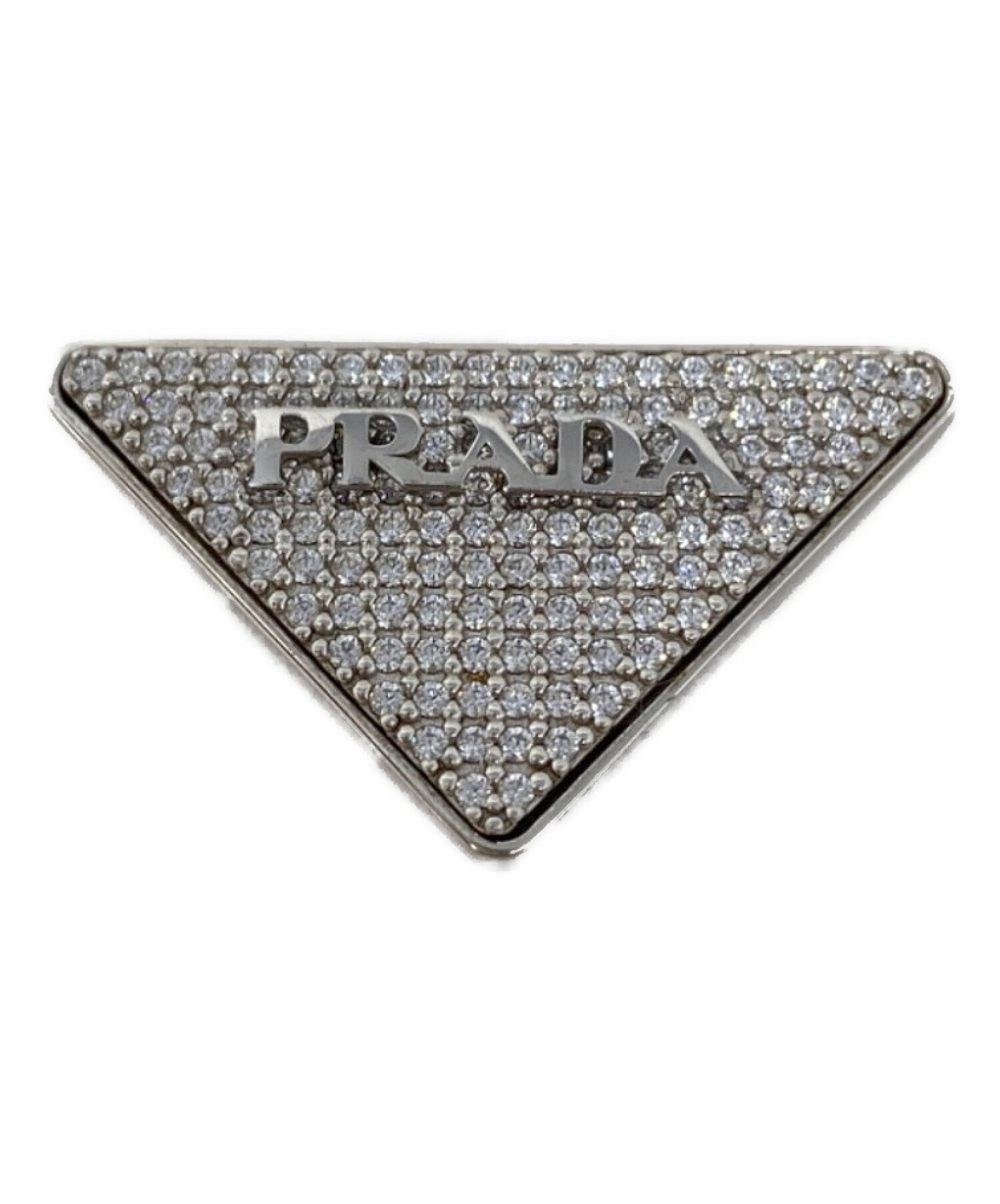 [Pre-owned] PRADA Triangle Logo Earrings