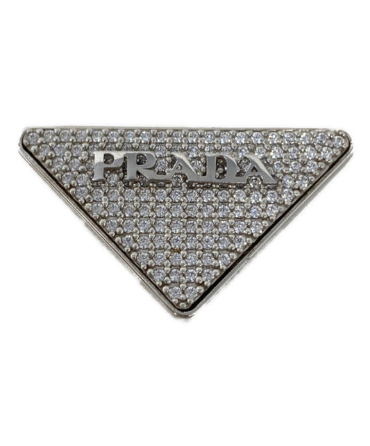 [Pre-owned] PRADA Triangle Logo Earrings