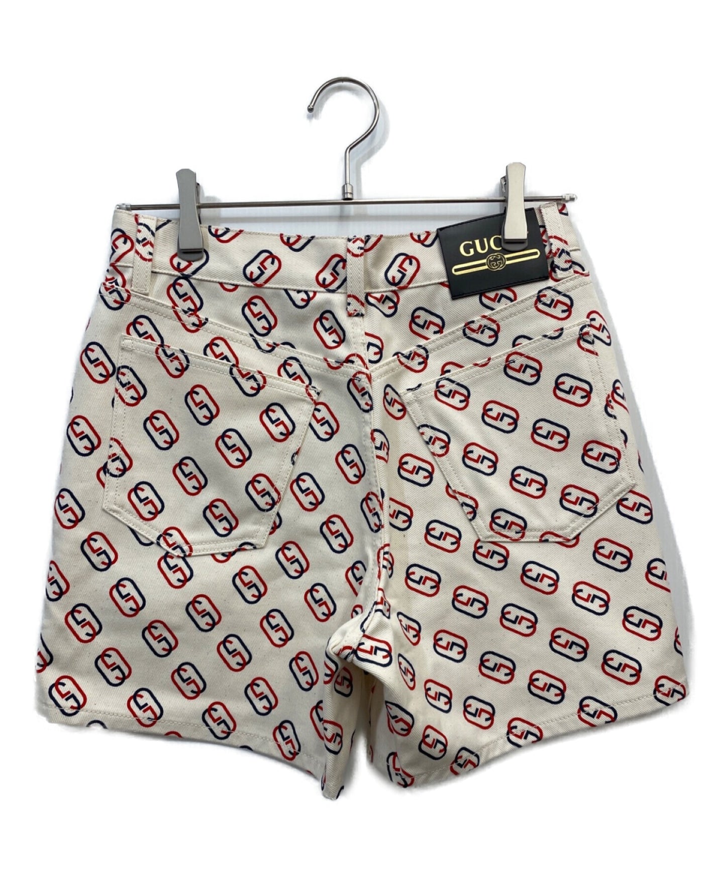 [Pre-owned] GUCCI Interlocking G White Cotton Twill Shorts 544688