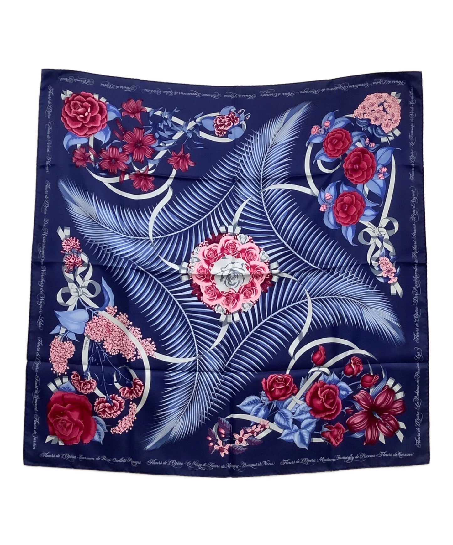 [Pre-owned] HERMES Silk scarf Carré 90 Fleurs de L'Opera