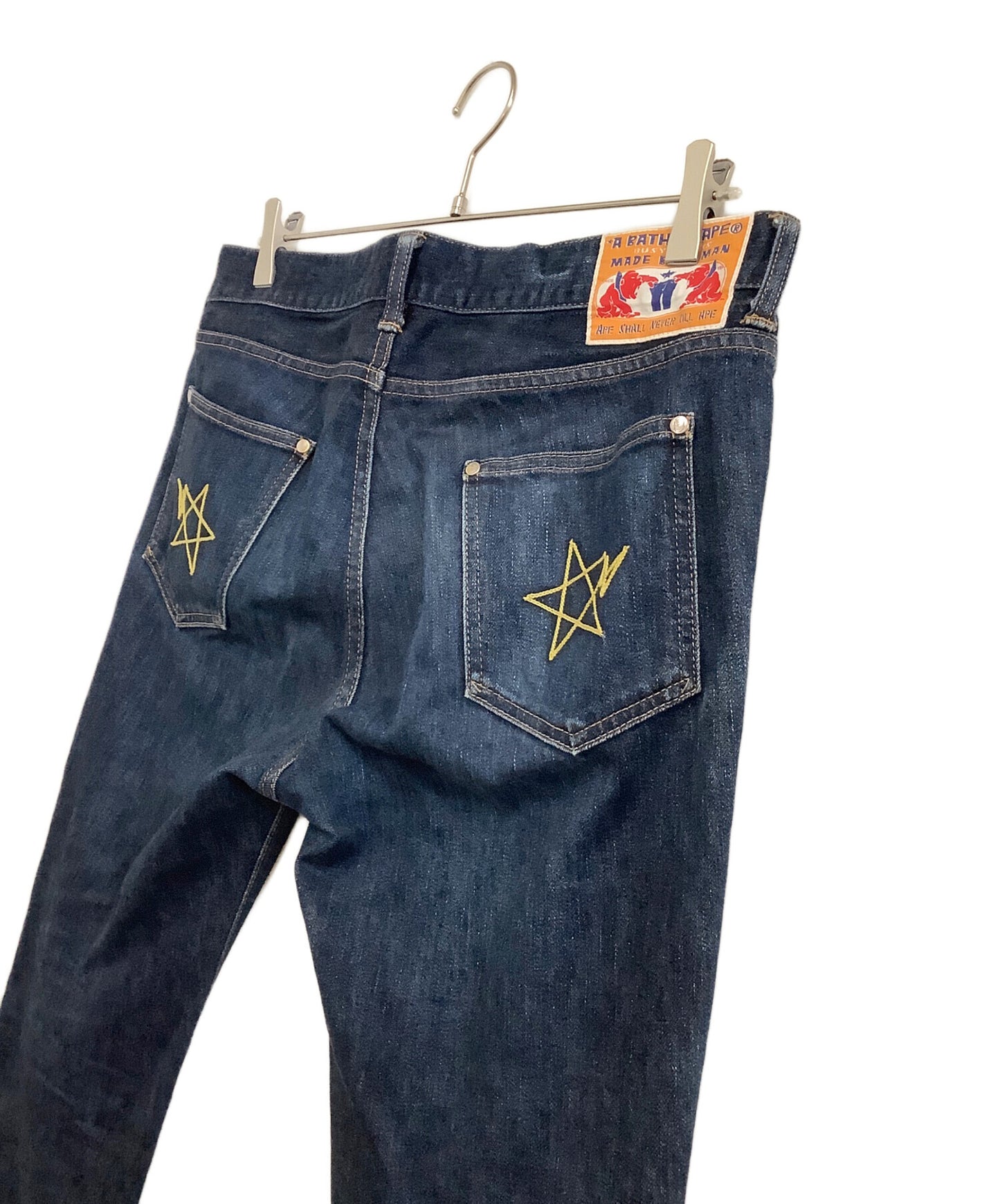 [Pre-owned] A BATHING APE Denim pants with embroidered stars in the pockets 1860-150-009