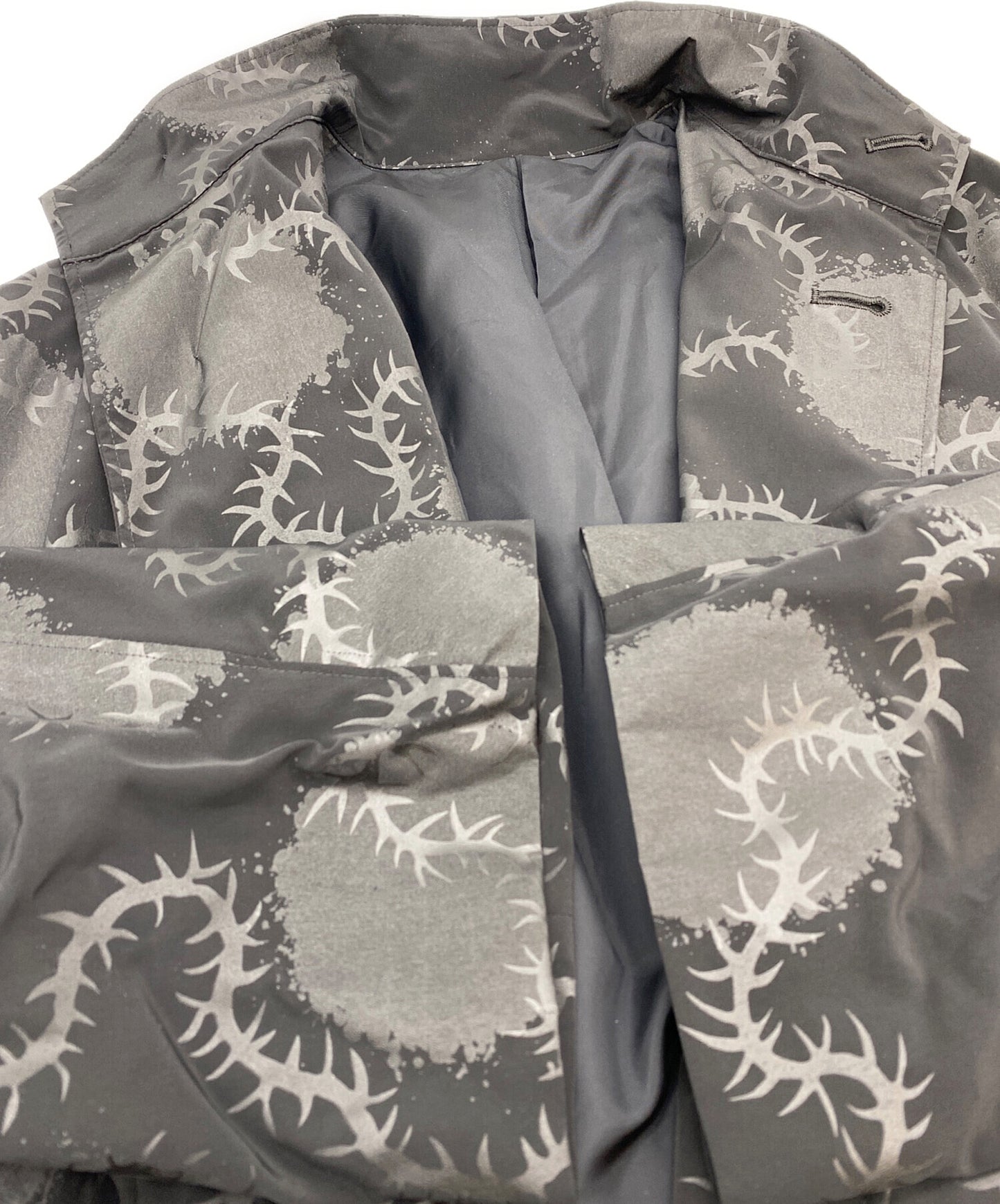 [Pre-owned] Y's SPIKES/DOTS PRINT MANDARIN COLLAR COAT