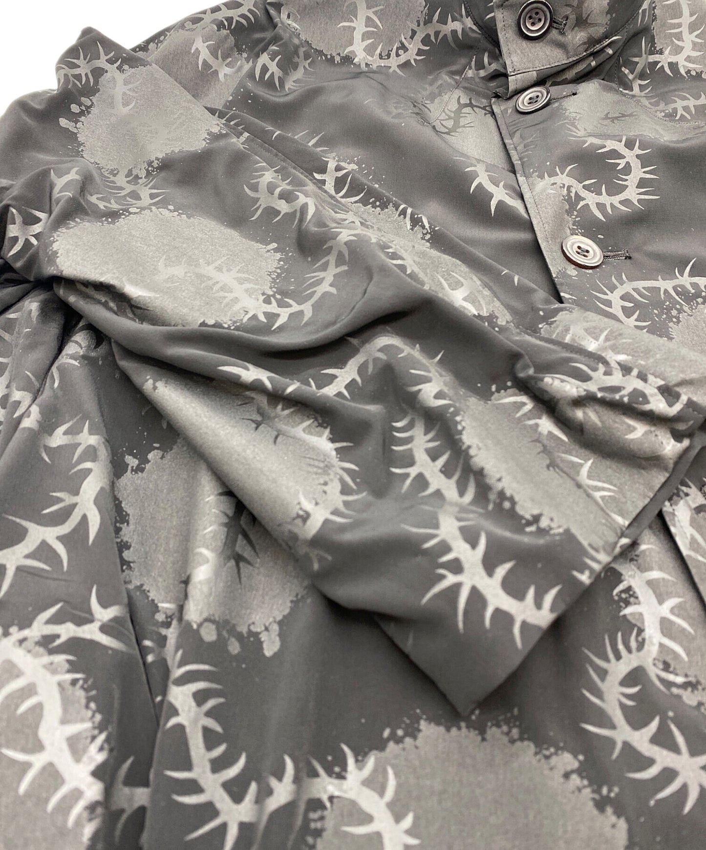 [Pre-owned] Y's SPIKES/DOTS PRINT MANDARIN COLLAR COAT