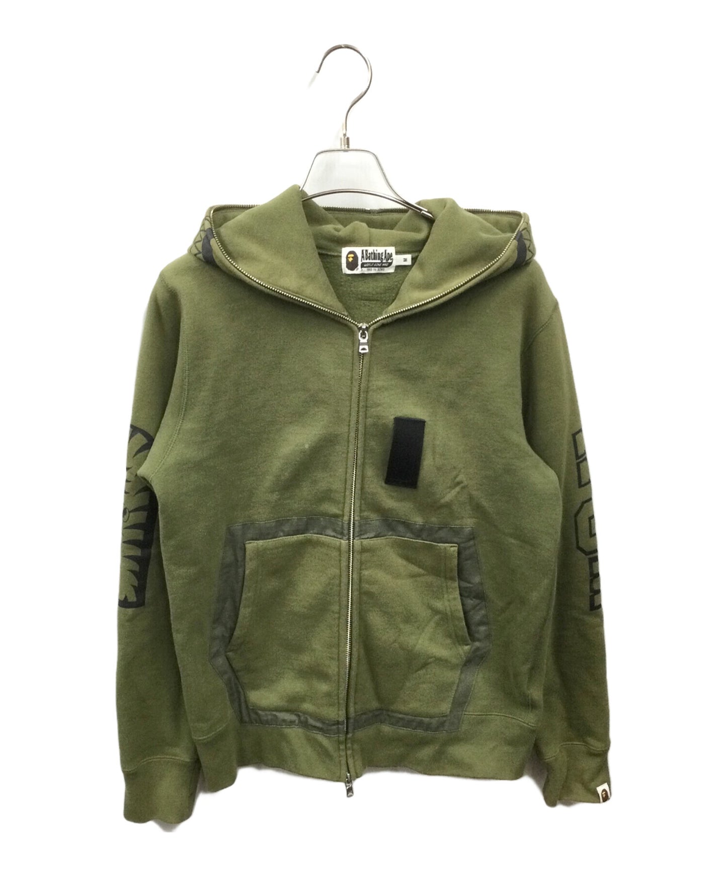 [Pre-owned] A BATHING APE military shark full zip hoodie 001zpe801009x