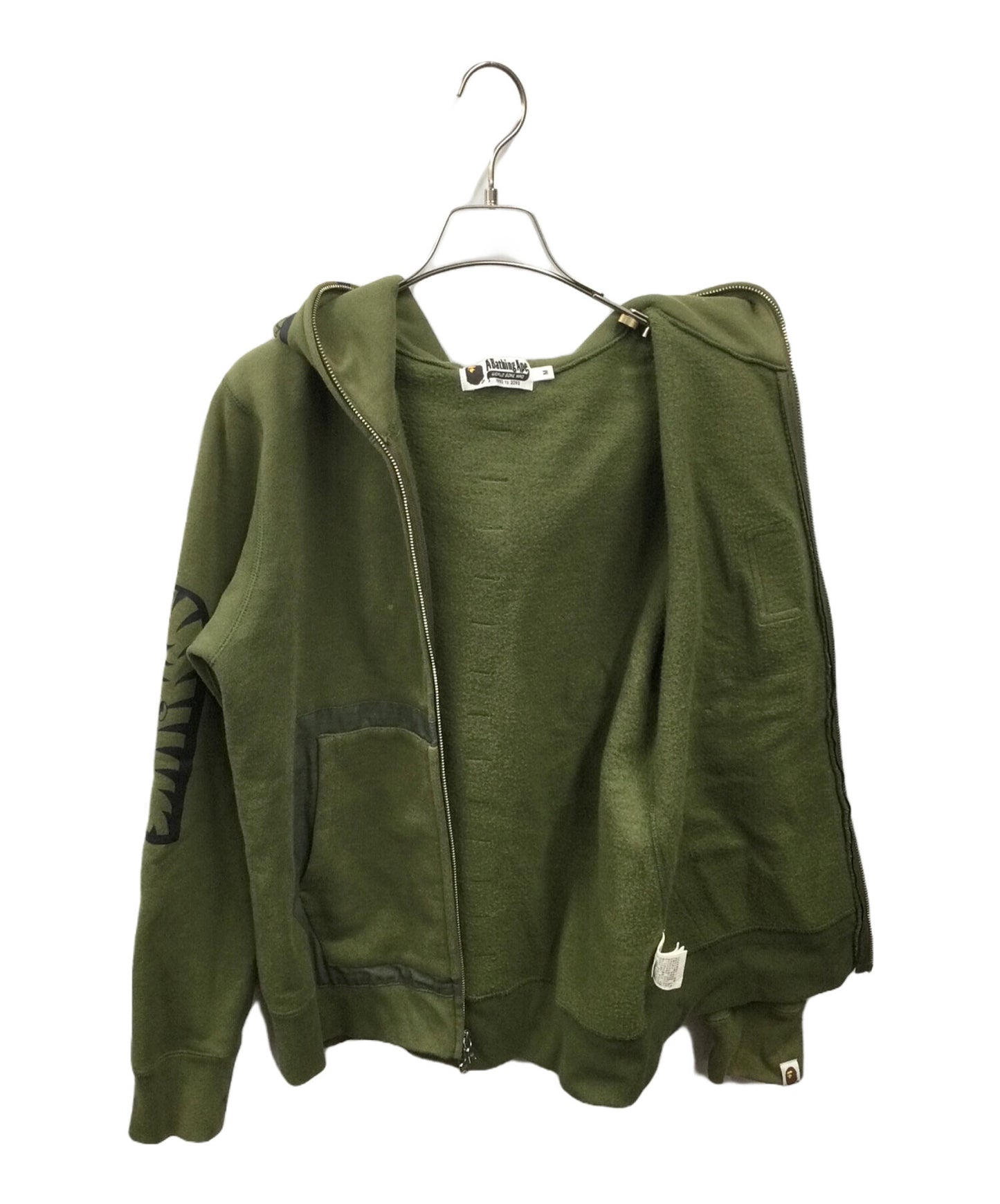 [Pre-owned] A BATHING APE military shark full zip hoodie 001zpe801009x