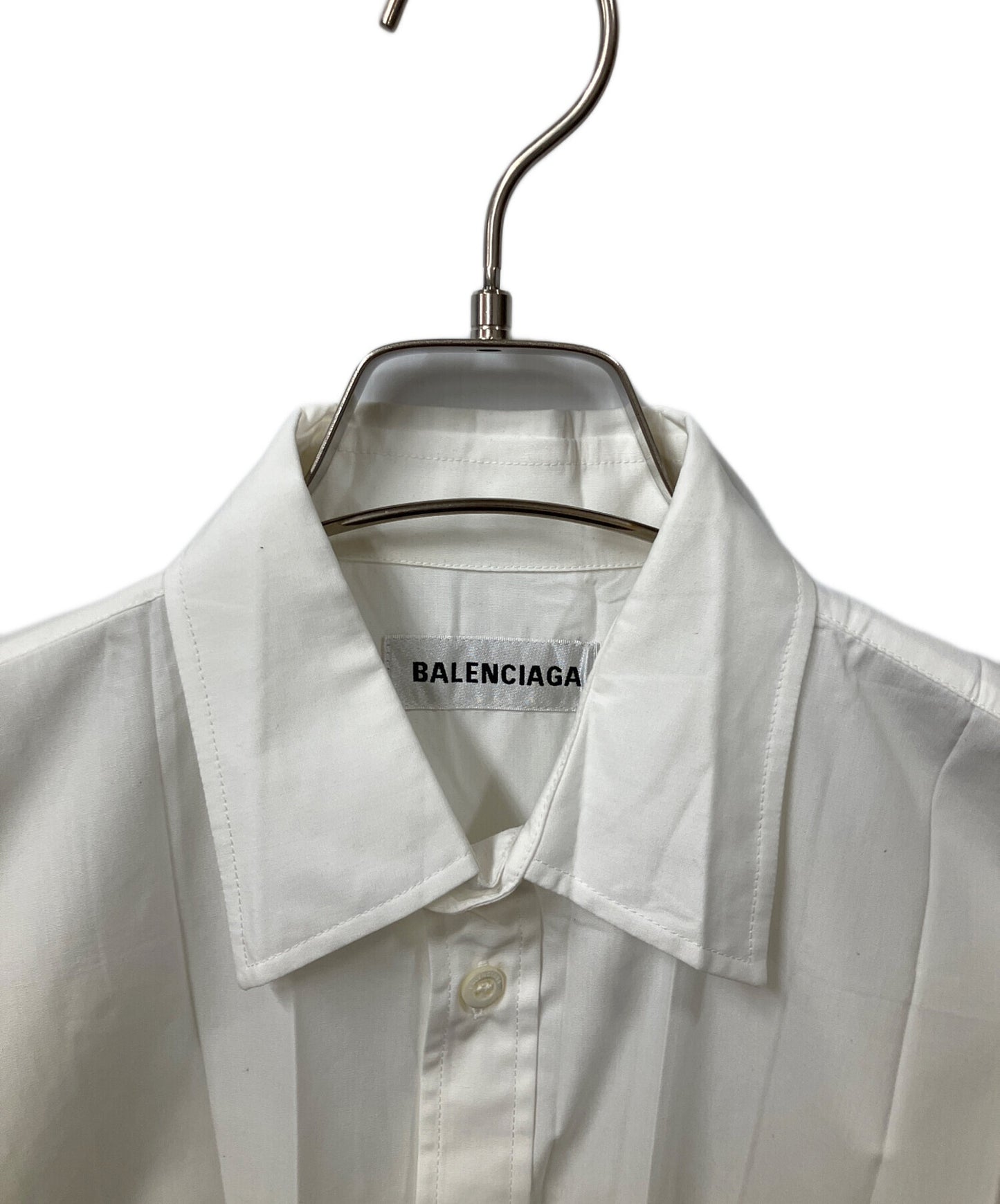 [Pre-owned] BALENCIAGA Logo Embroidery Pleated Shirt 622272