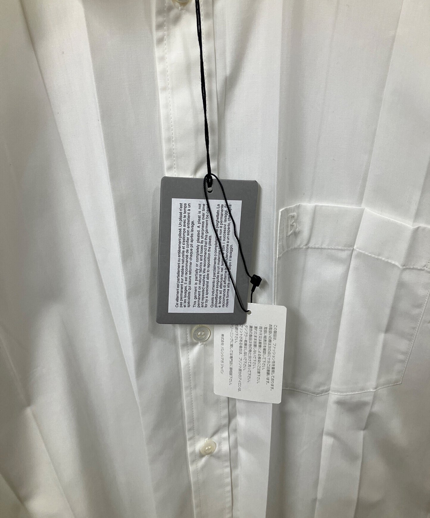 [Pre-owned] BALENCIAGA Logo Embroidery Pleated Shirt 622272