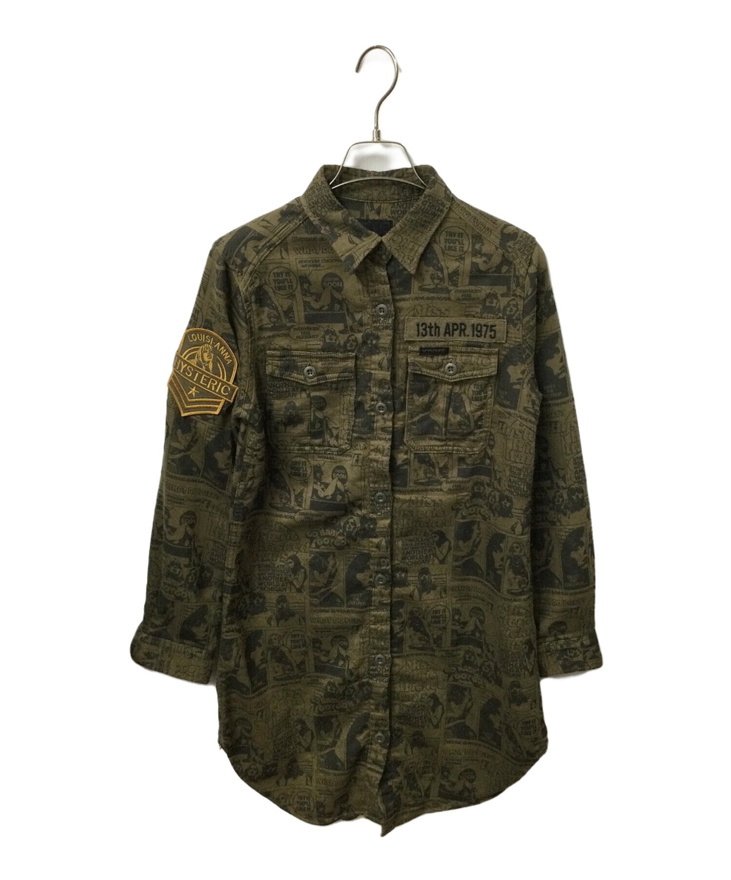 [Pre-owned] Hysteric Glamour Long sleeve military SH with patch 0124A003