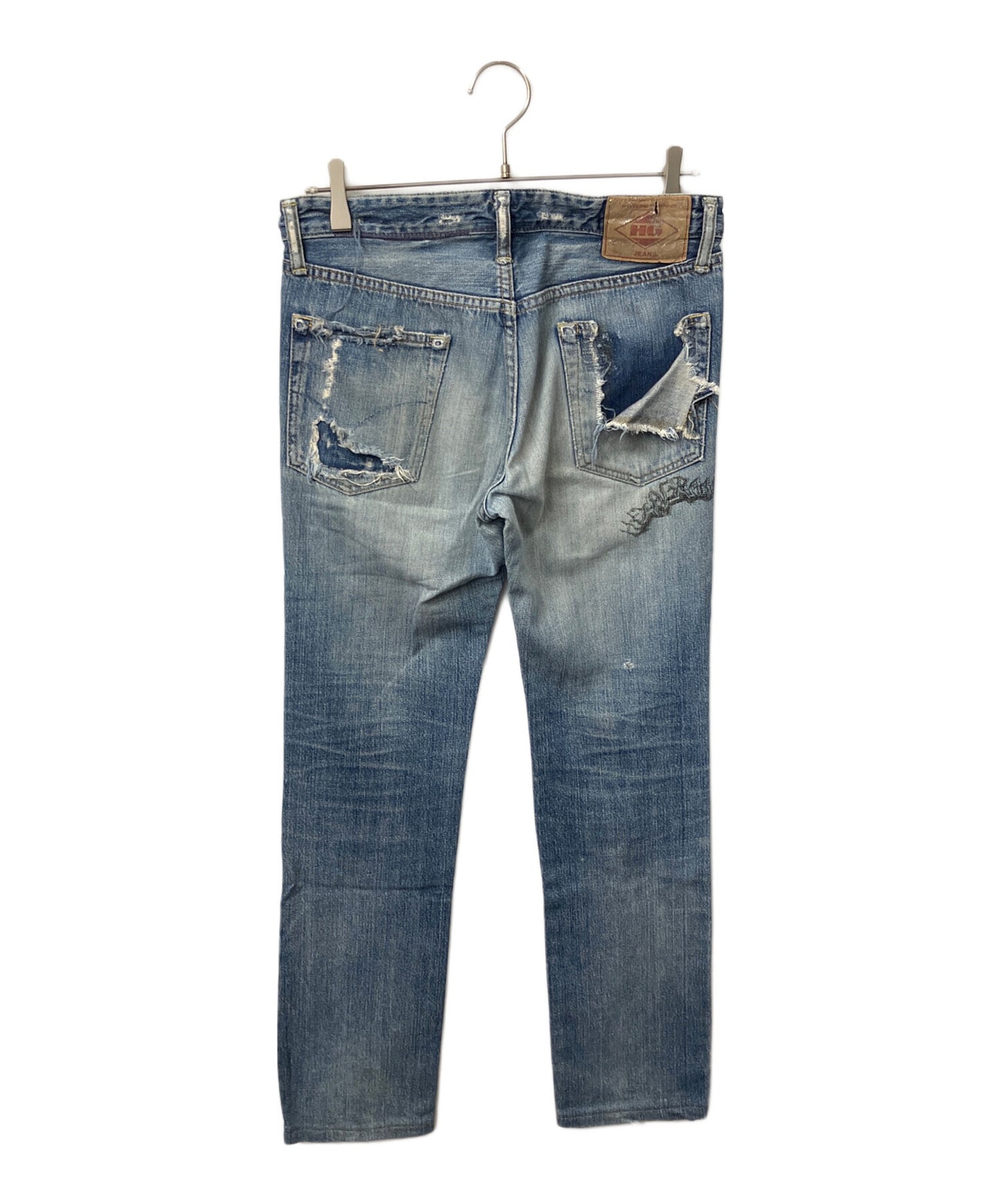 [Pre-owned] Hysteric Glamour Damaged jeans Indigo