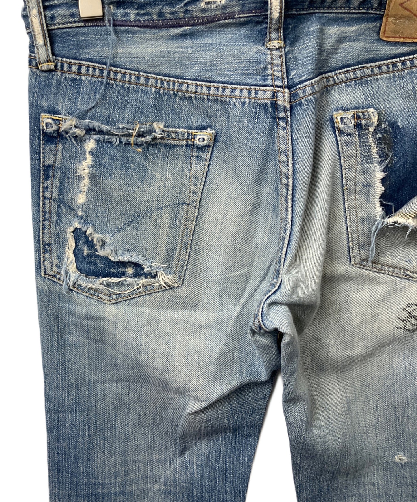 [Pre-owned] Hysteric Glamour Damaged jeans Indigo