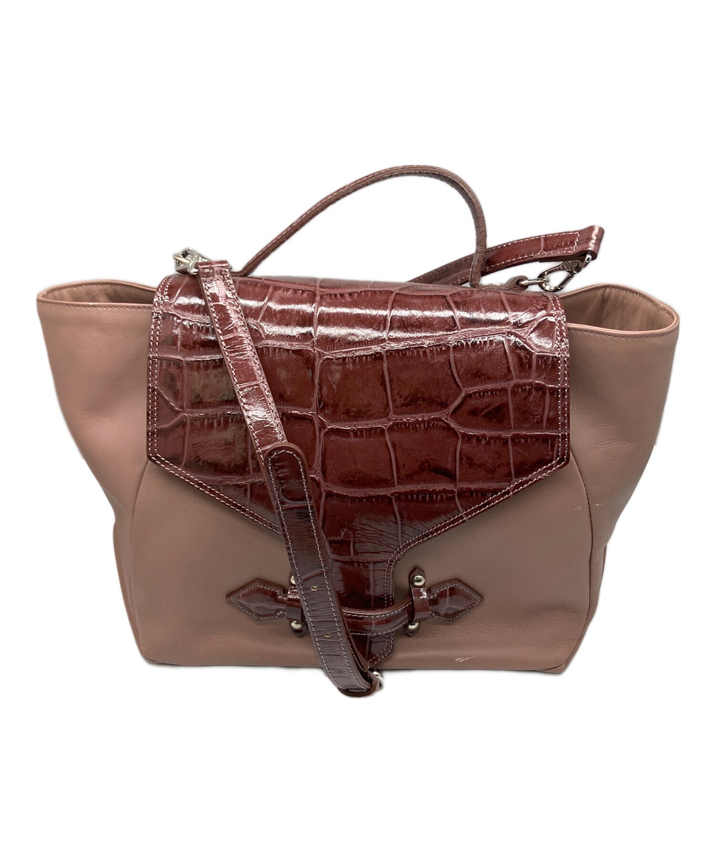 [Pre-owned] Vivienne Westwood 2-Way Bag: Burgundy × Pink