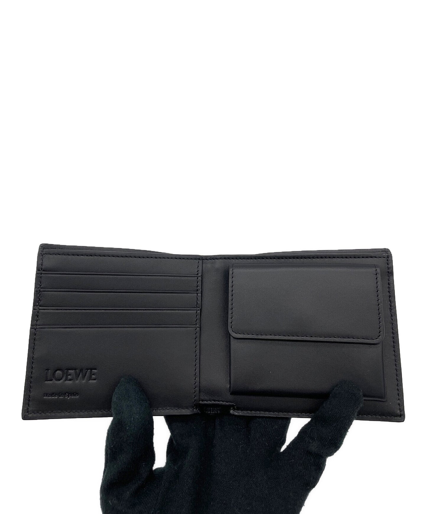 [Pre-owned] LOEWE Bifold coin wallet in shiny calf C568501X01