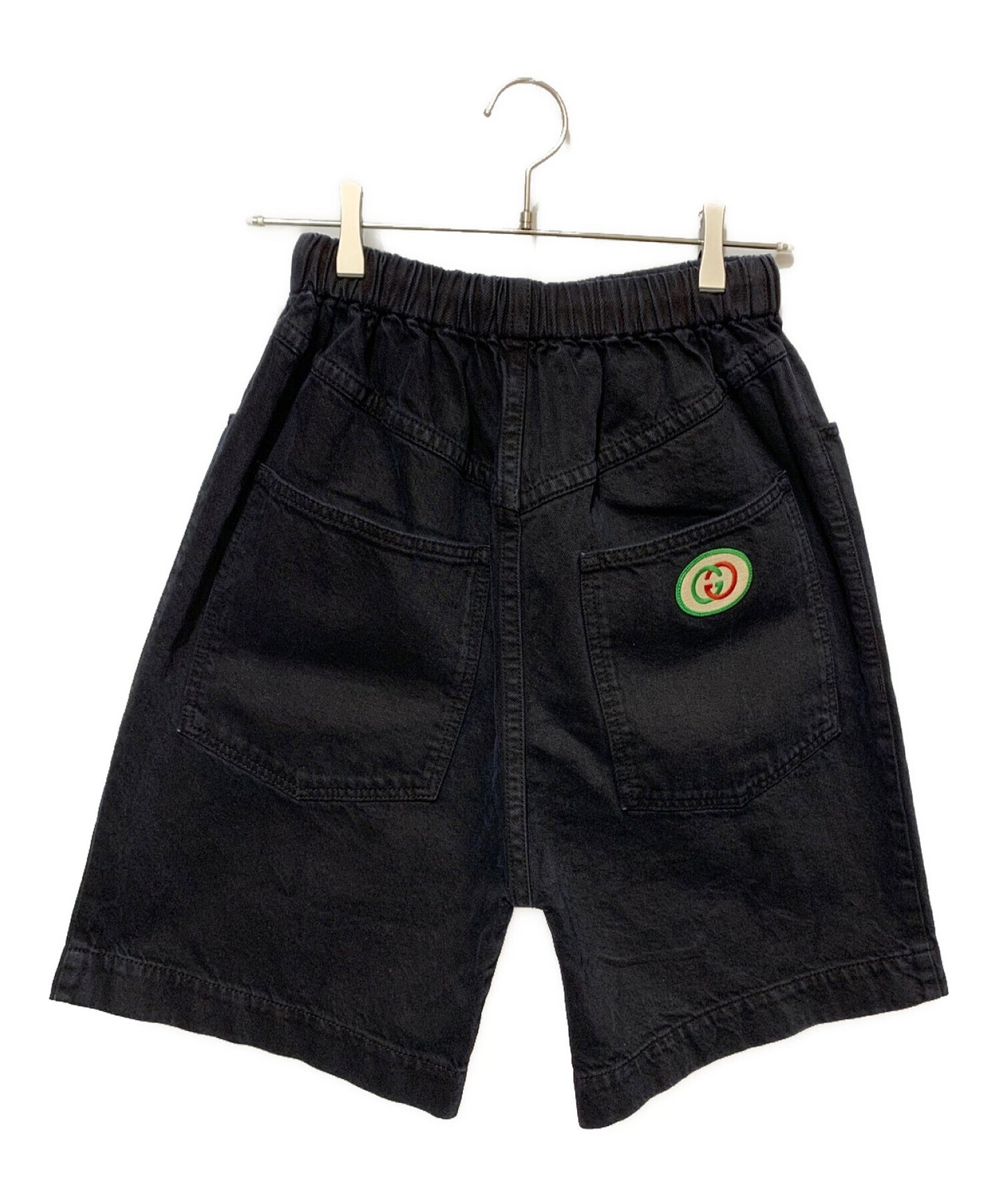 [Pre-owned] GUCCI Logo Patch Wide Denim Shorts 572621