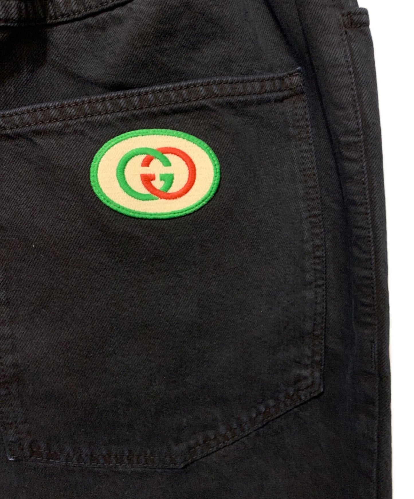 [Pre-owned] GUCCI Logo Patch Wide Denim Shorts 572621