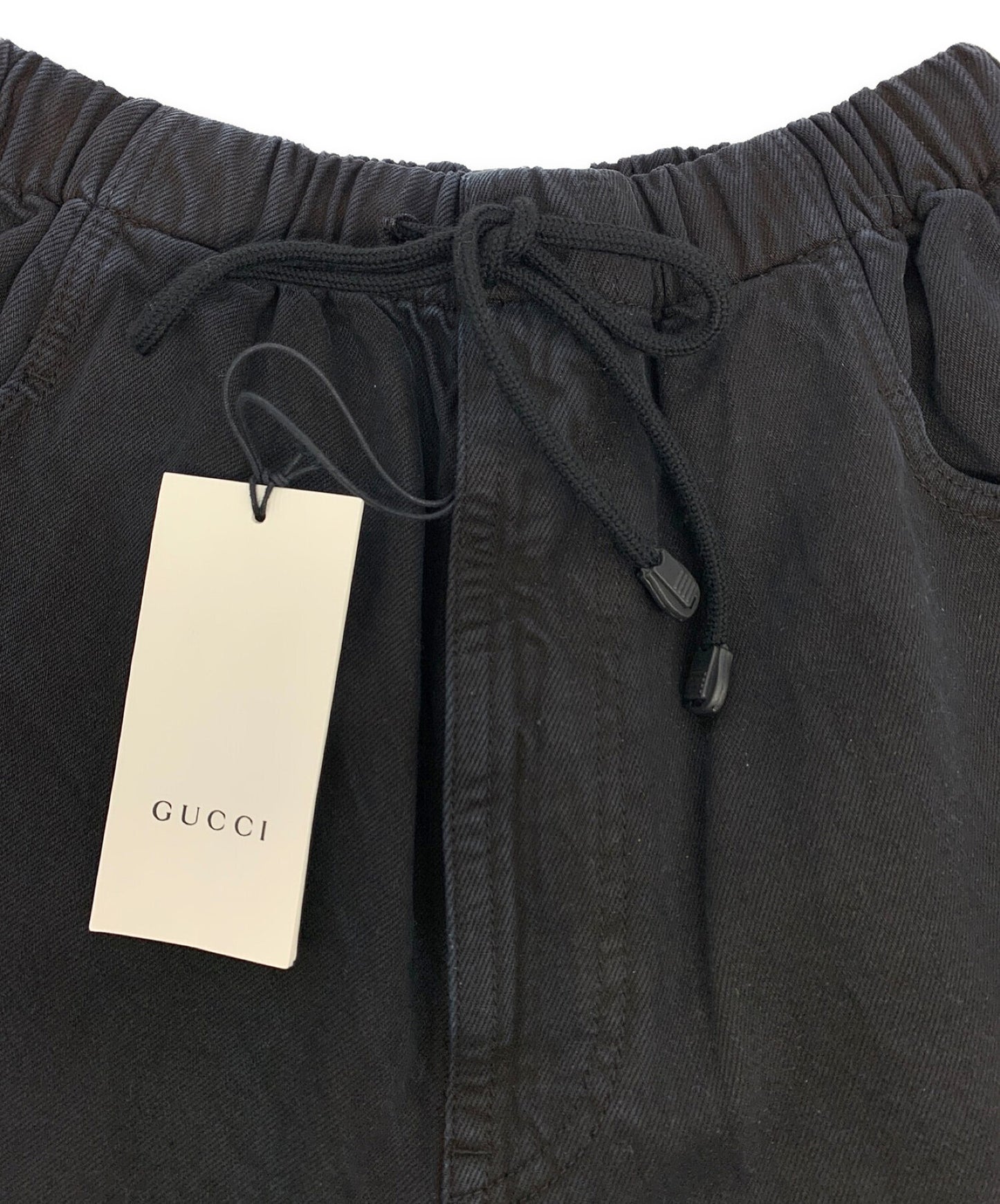 [Pre-owned] GUCCI Logo Patch Wide Denim Shorts 572621