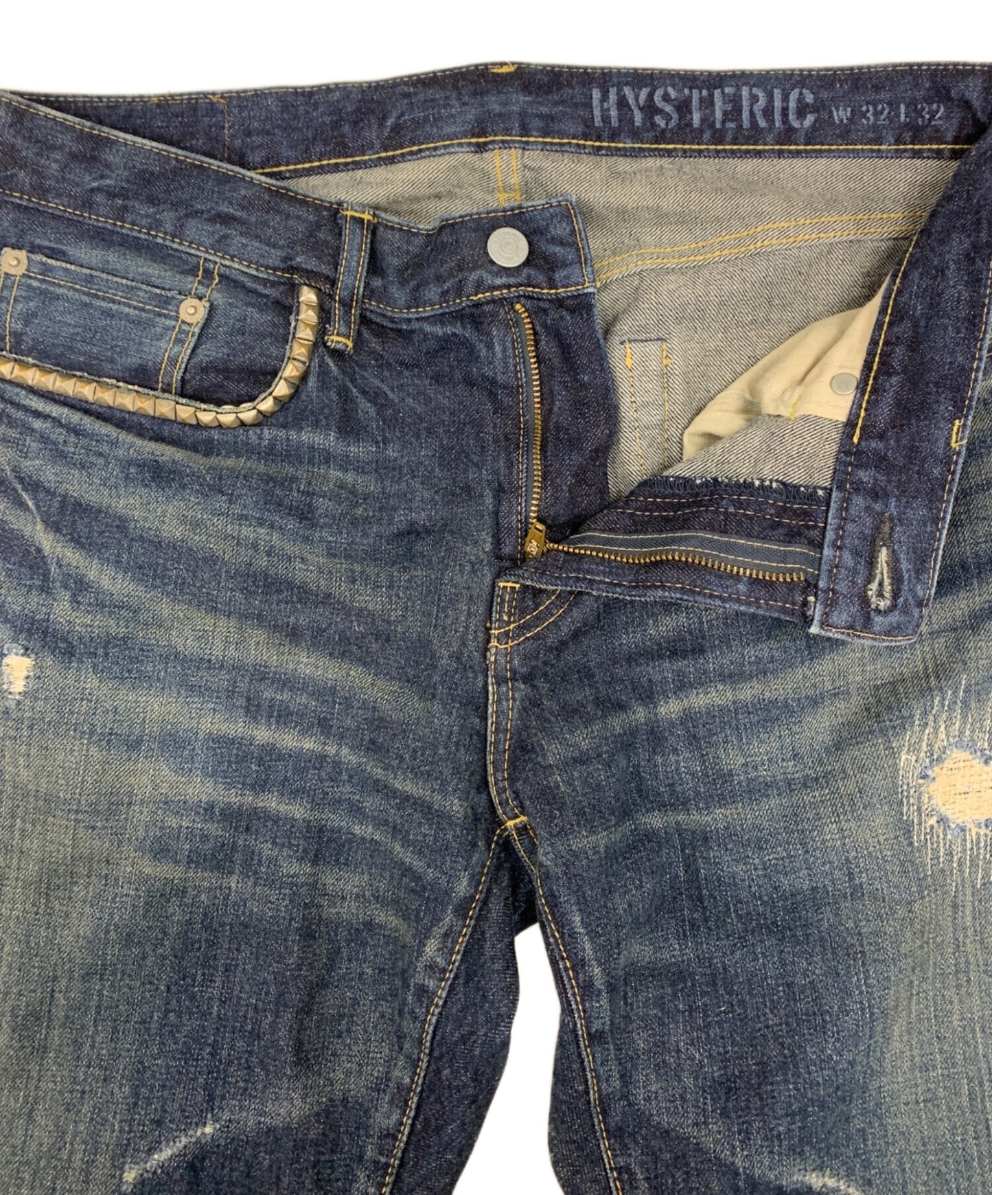 [Pre-owned] Hysteric Glamour Damaged denim pants 02241AP18