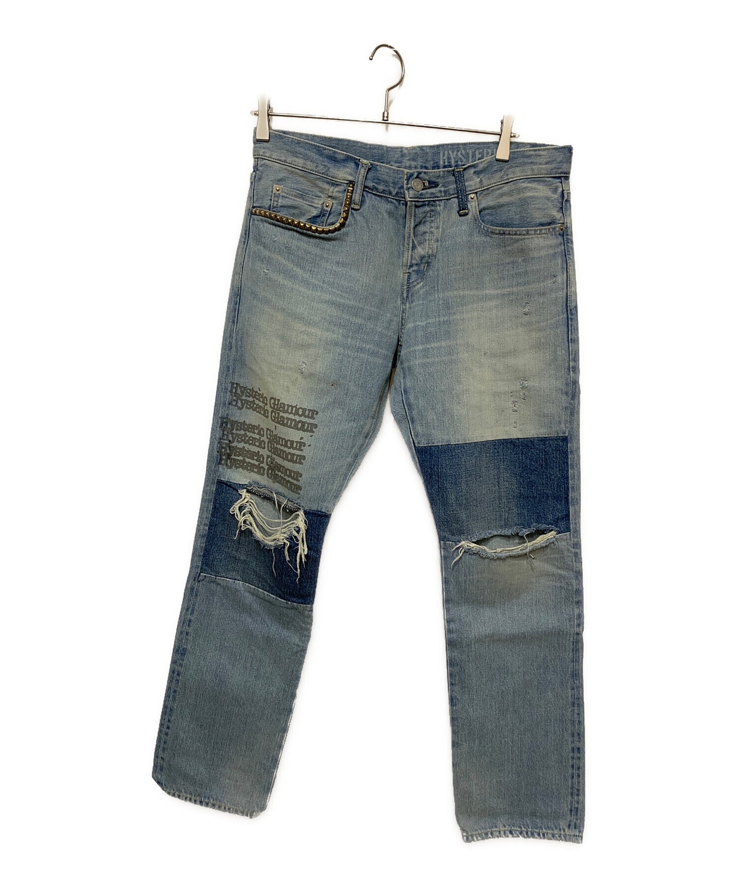 [Pre-owned] Hysteric Glamour Damaged denim pants 02233AP07