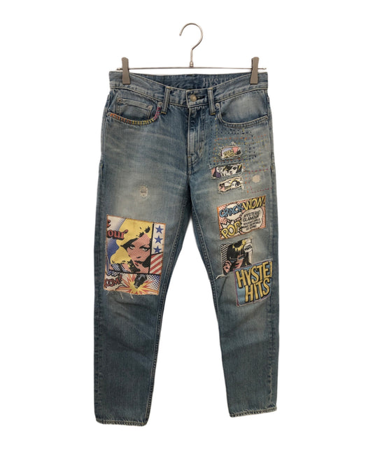[Pre-owned] Hysteric Glamour COLLAGE PATCH REMAKE TAPERED DENIM PANTS 02201AP11