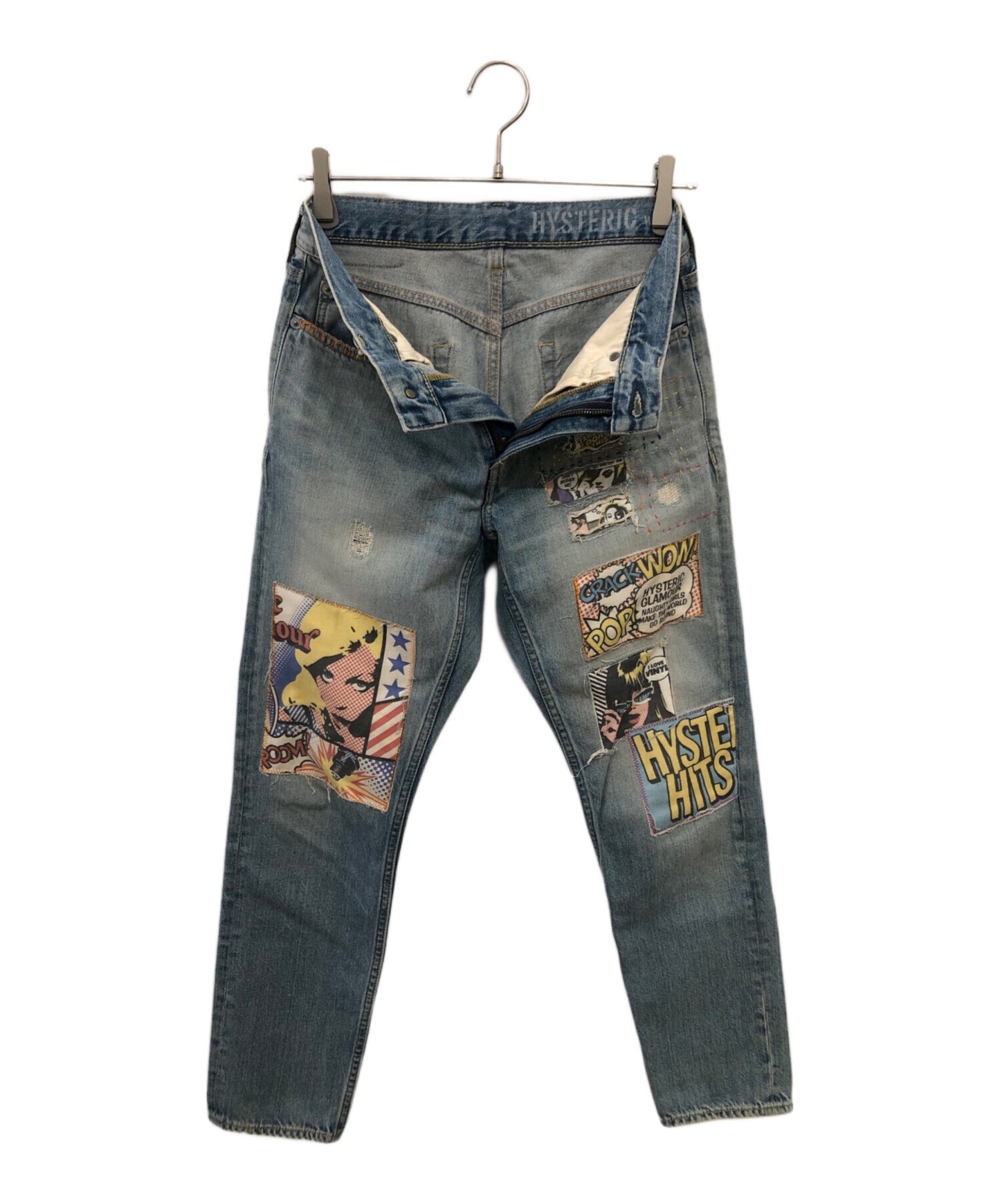 [Pre-owned] Hysteric Glamour COLLAGE PATCH REMAKE TAPERED DENIM PANTS 02201AP11