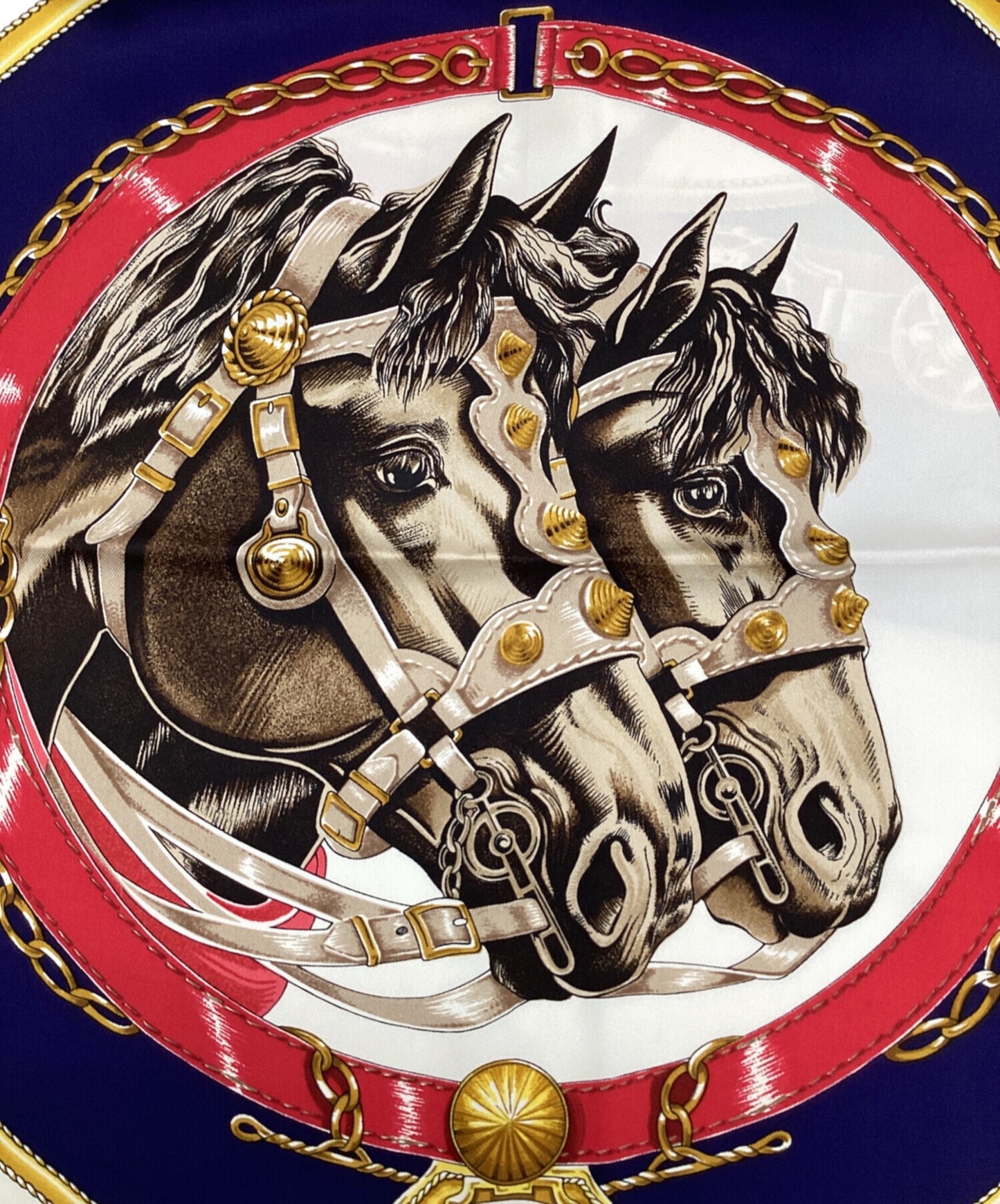 [Pre-owned] HERMES Carré 90 CHEVAUX DE TRAIT silk scarf