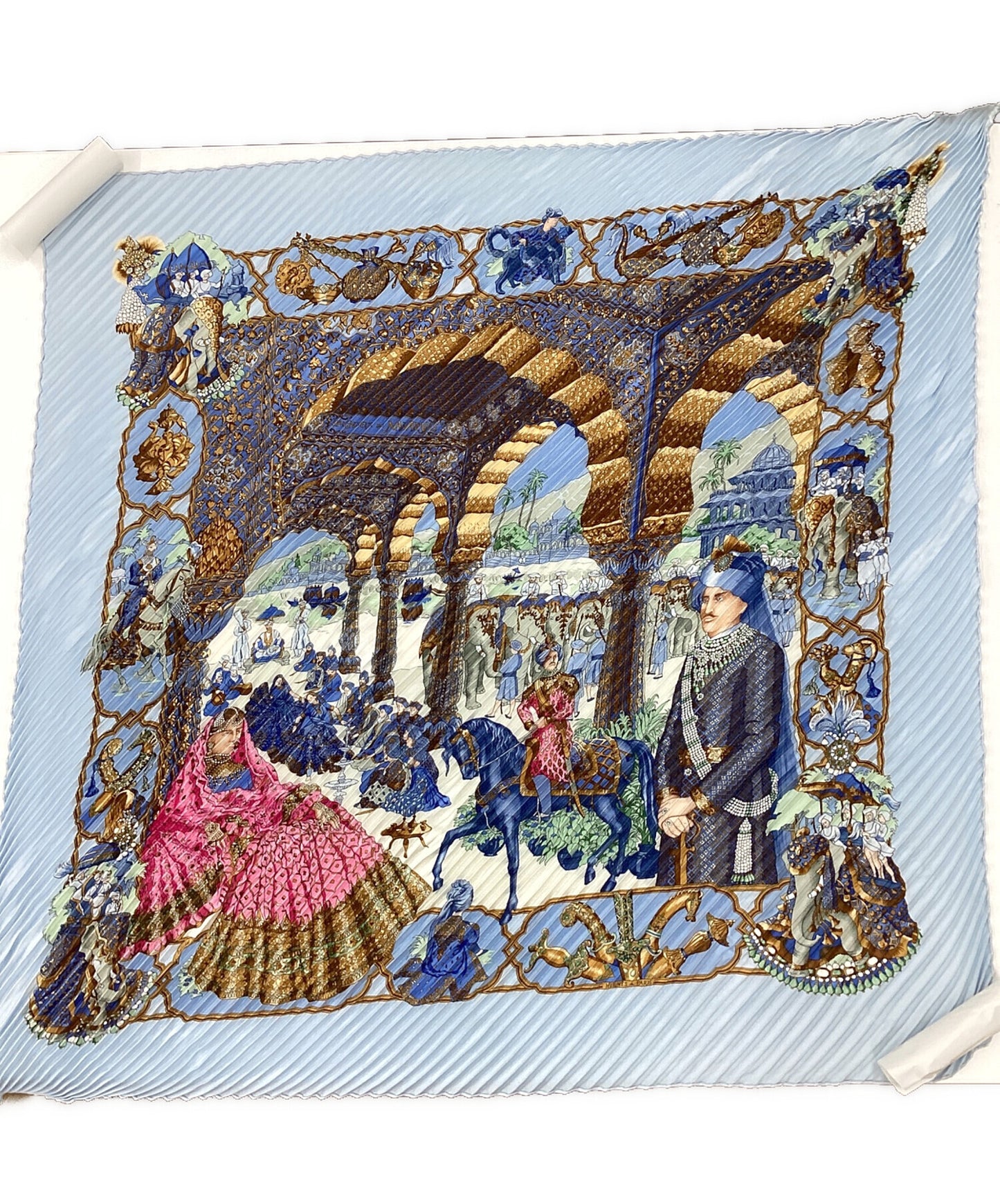 [Pre-owned] HERMES pleated scarf