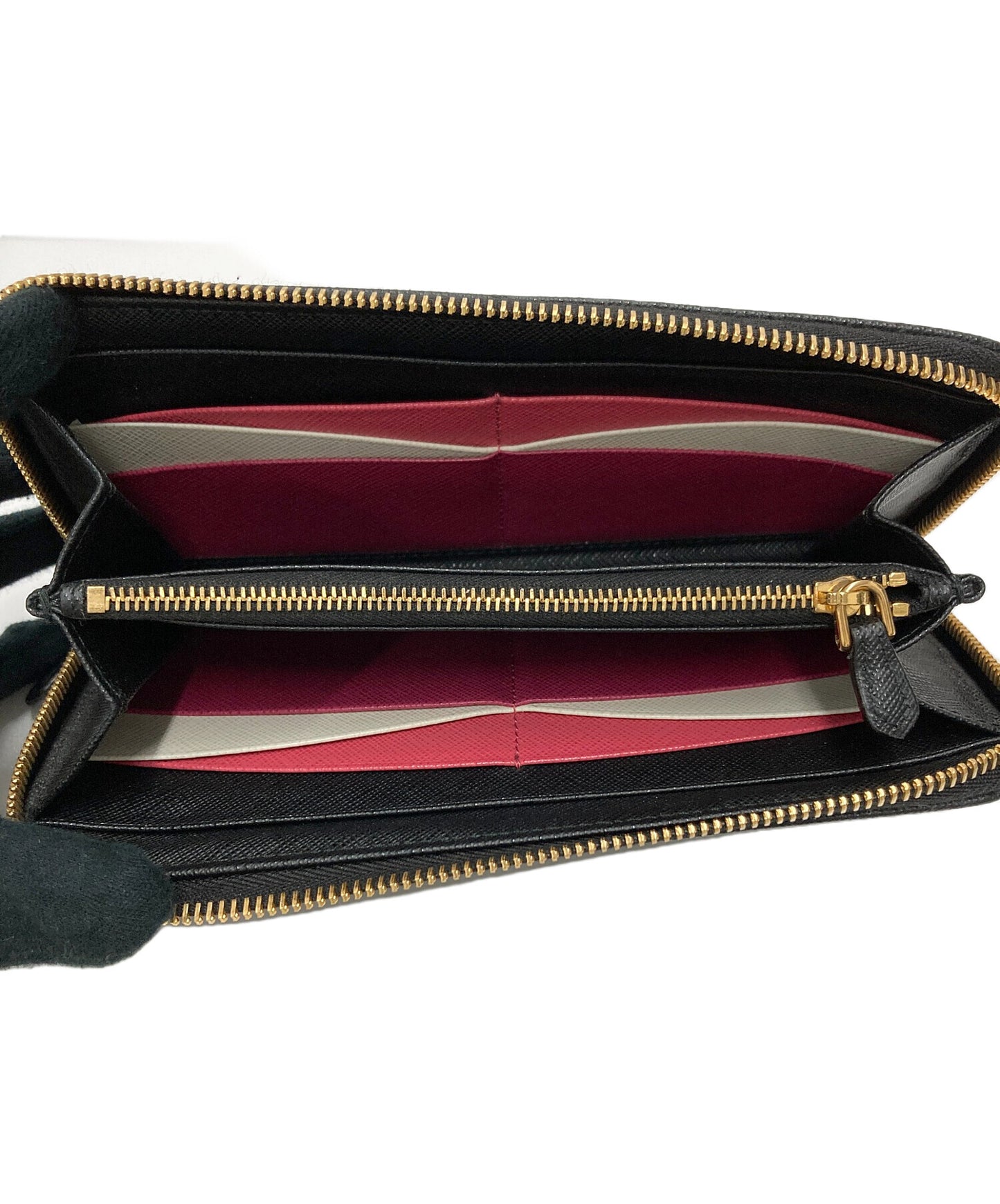 [Pre-owned] PRADA Round Zip Zipper Wallet 1ML506